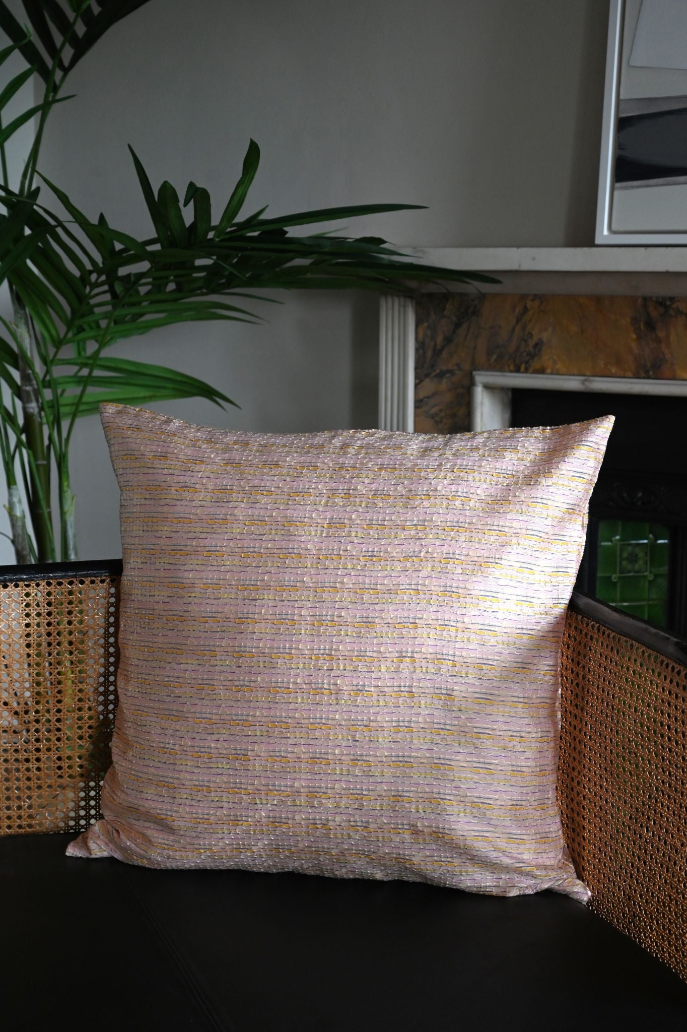 Blush Pink Seersucker Cushion Collection