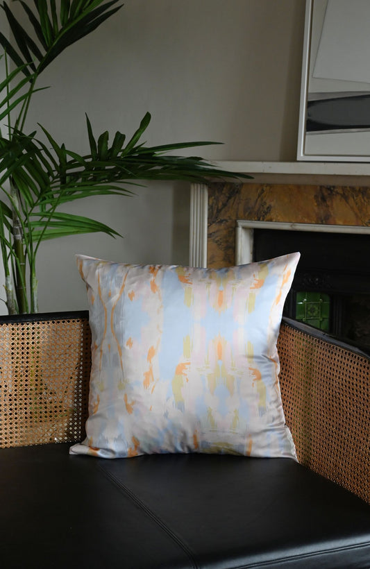 Pastel Pink Vintage Brushstroke Large Square Cushion