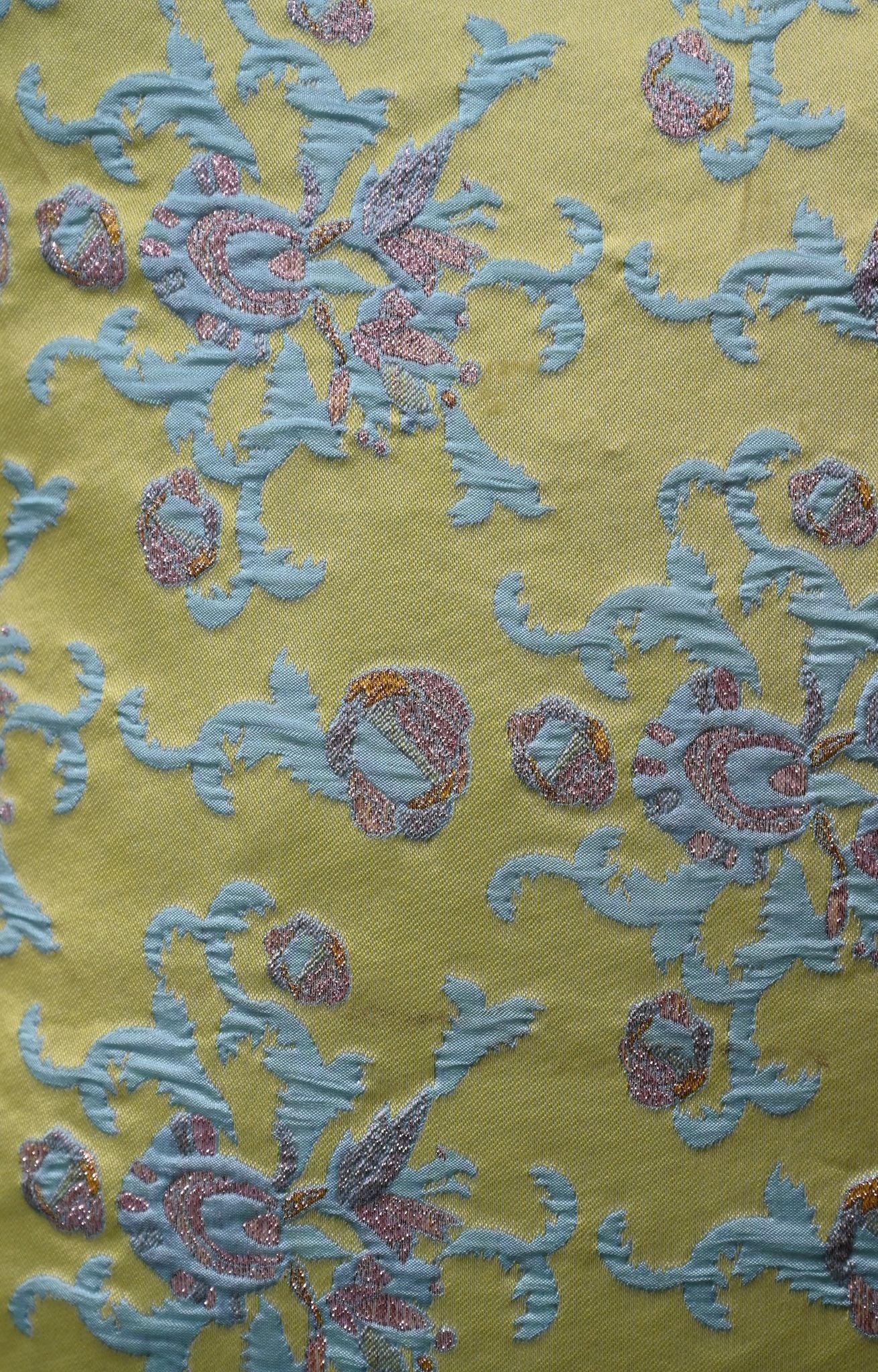 Lemon Yellow Filligree Rectangular Cushion