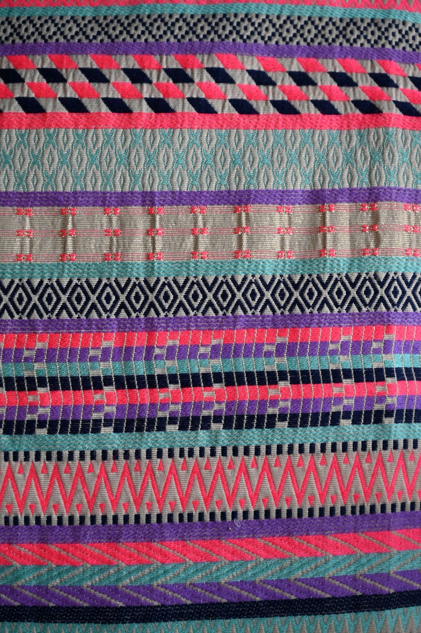 Neon Pink Stripe Large Square Cushion