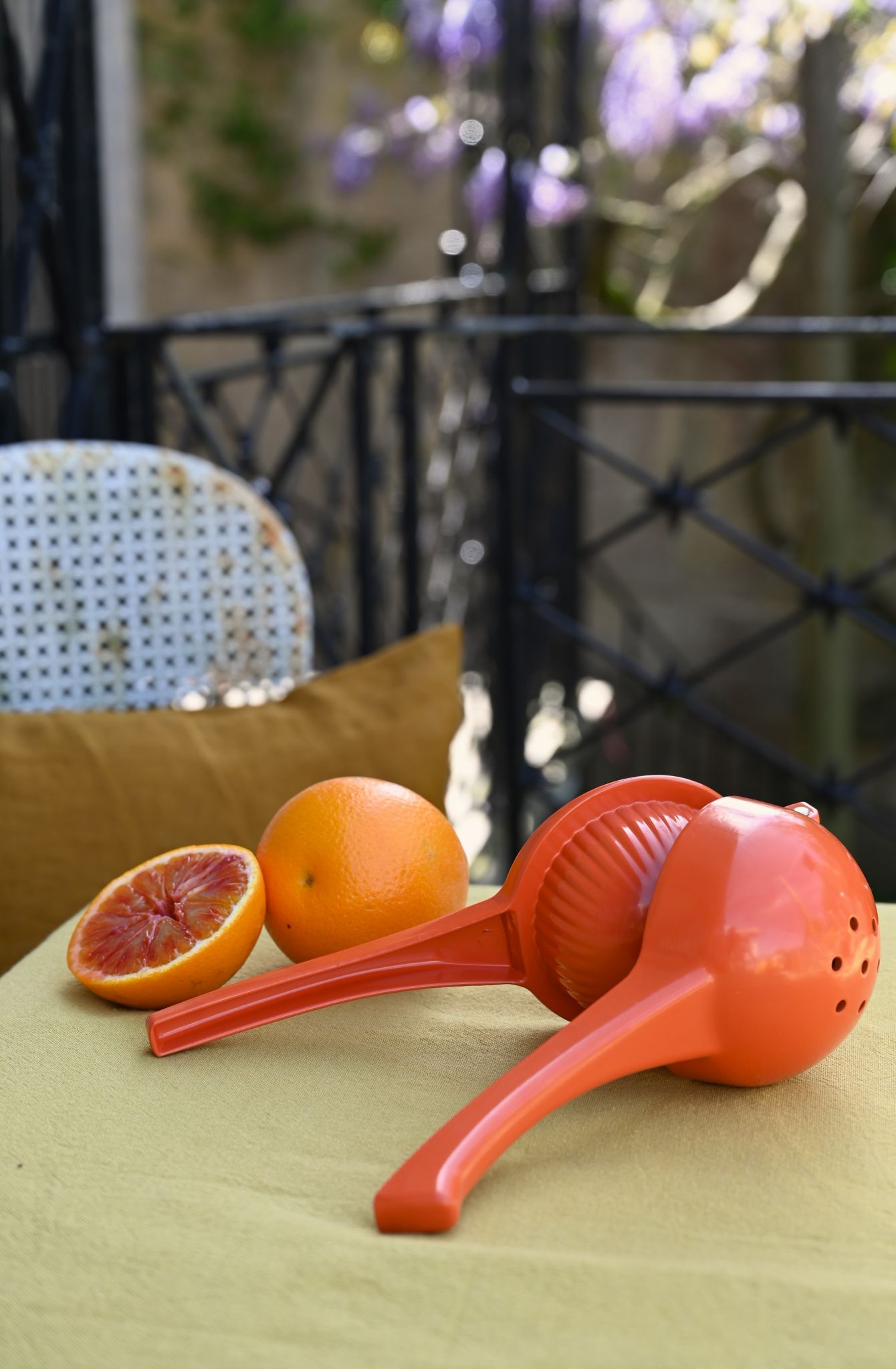 Vibrant Orange Metal Citrus Squeezer