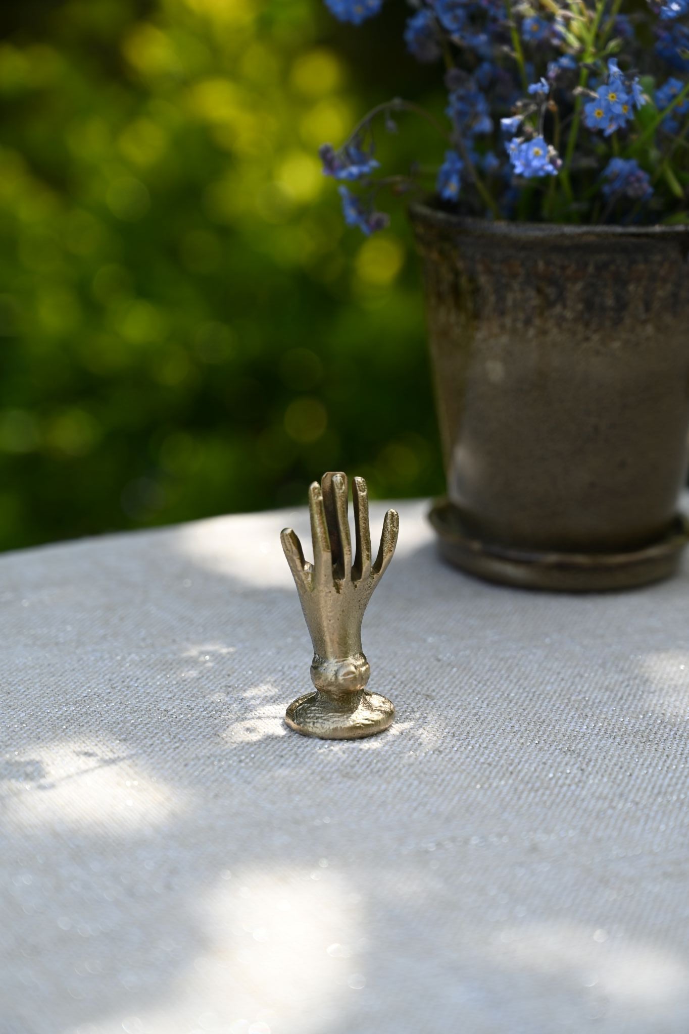 Tiny Hand Brass Card Holder