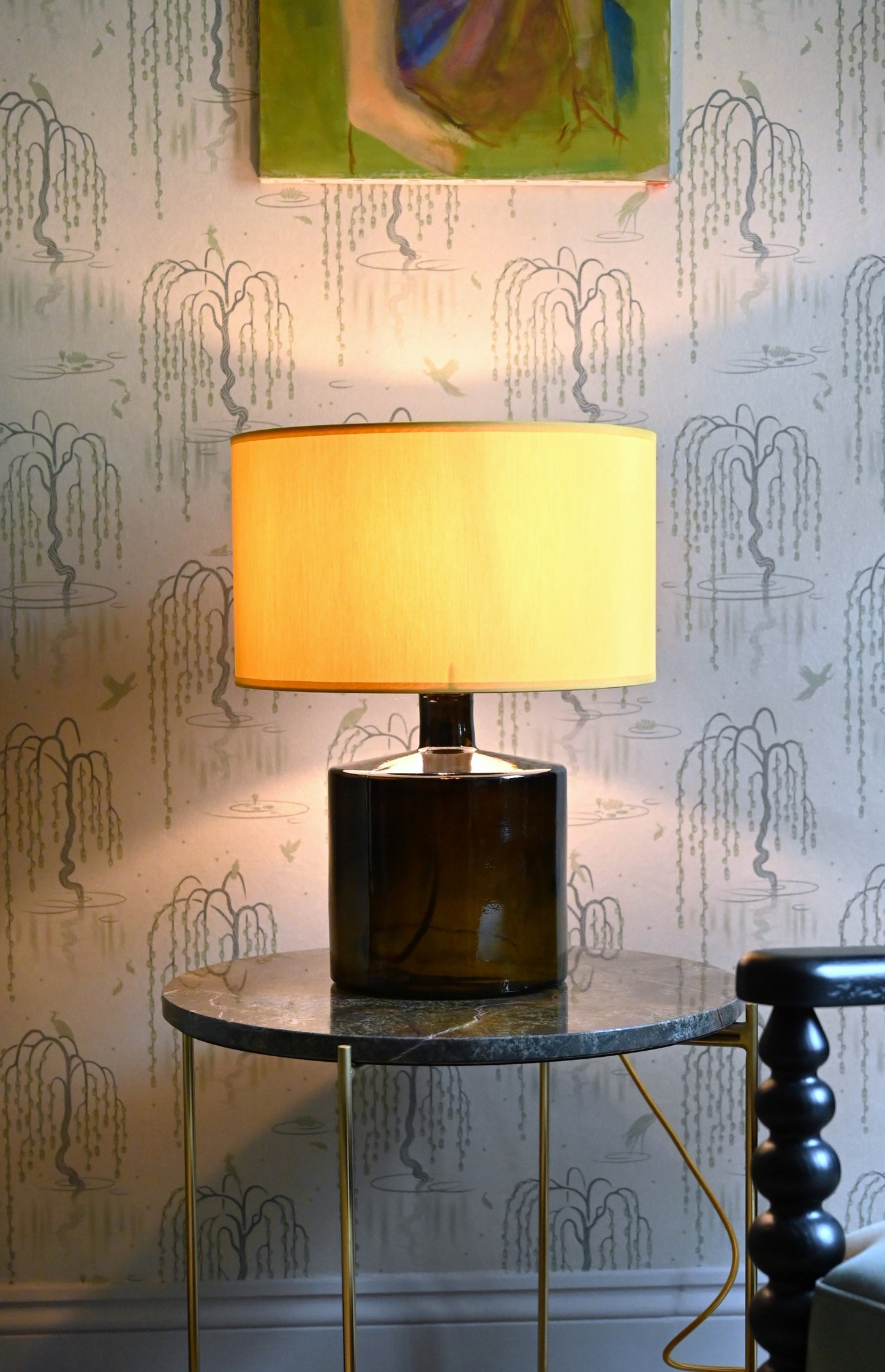 Yellow Cotton Drum Lamp Shade