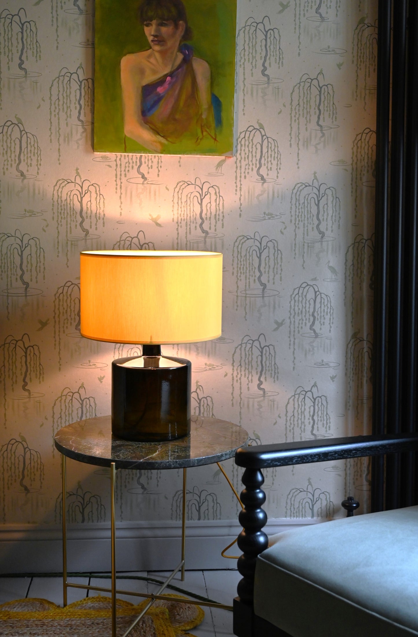 Yellow Cotton Drum Lamp Shade