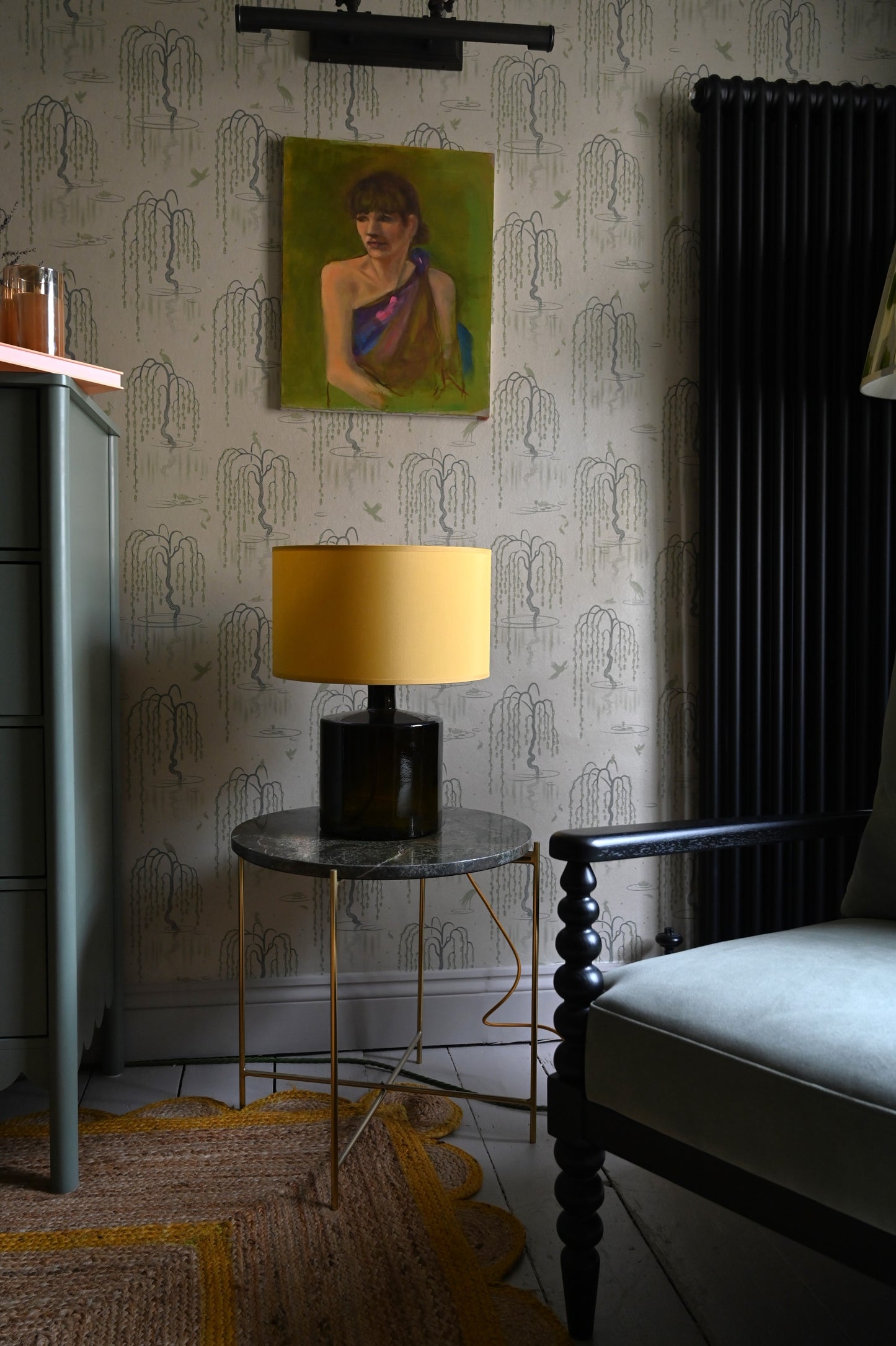 Yellow Cotton Drum Lamp Shade