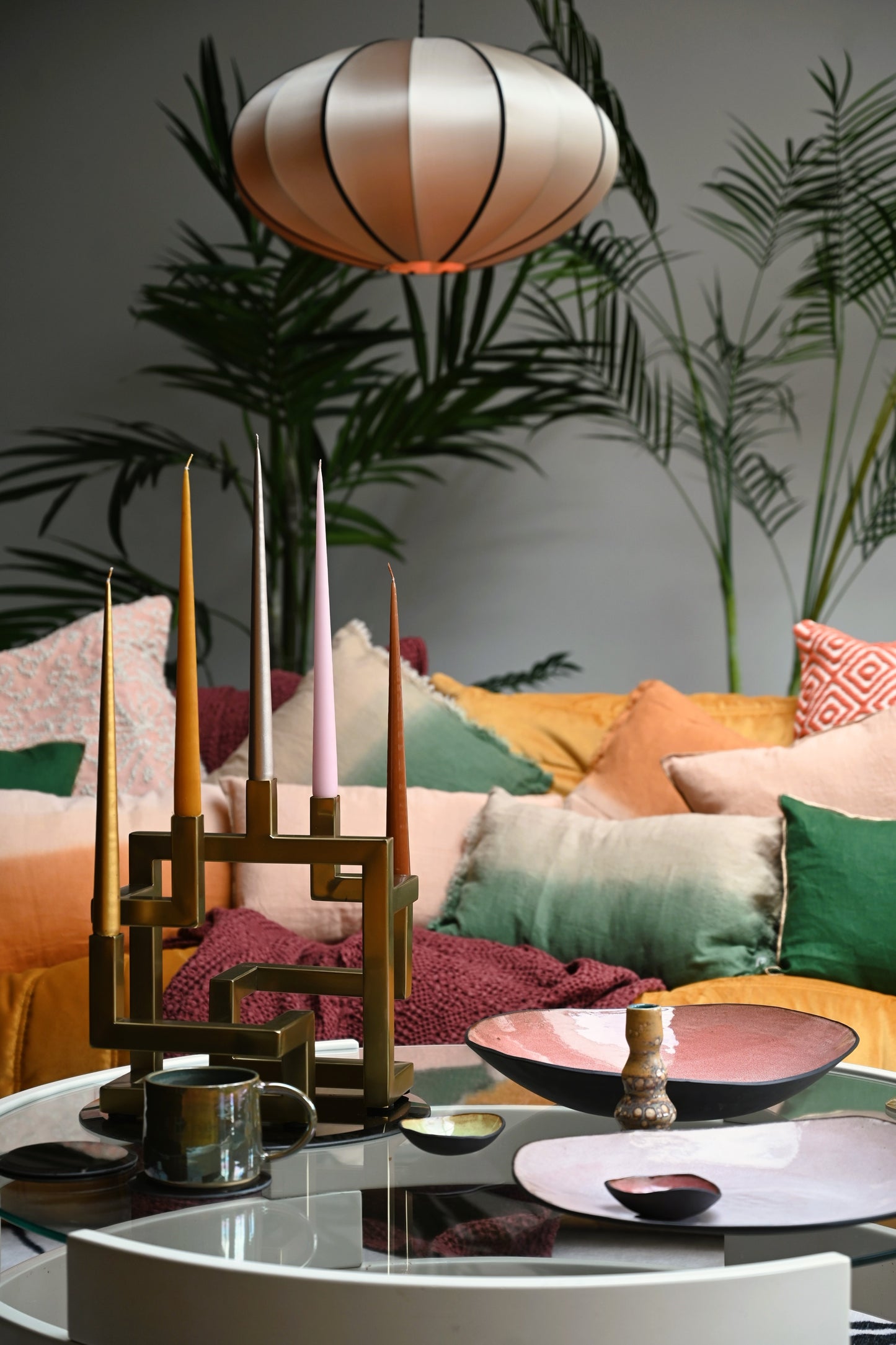 Gold Tall Sculptural Candle Holder