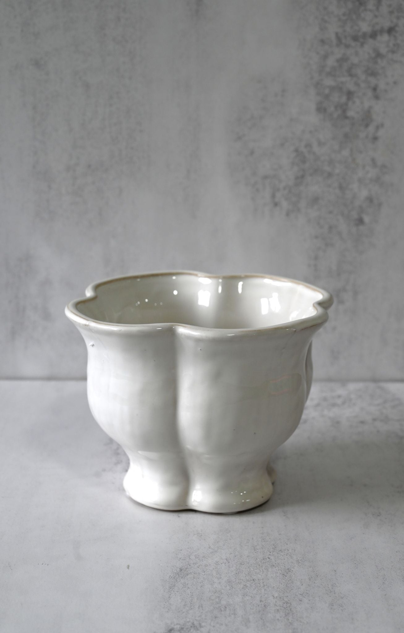 Large White Ceramic Bell Plant Pot
