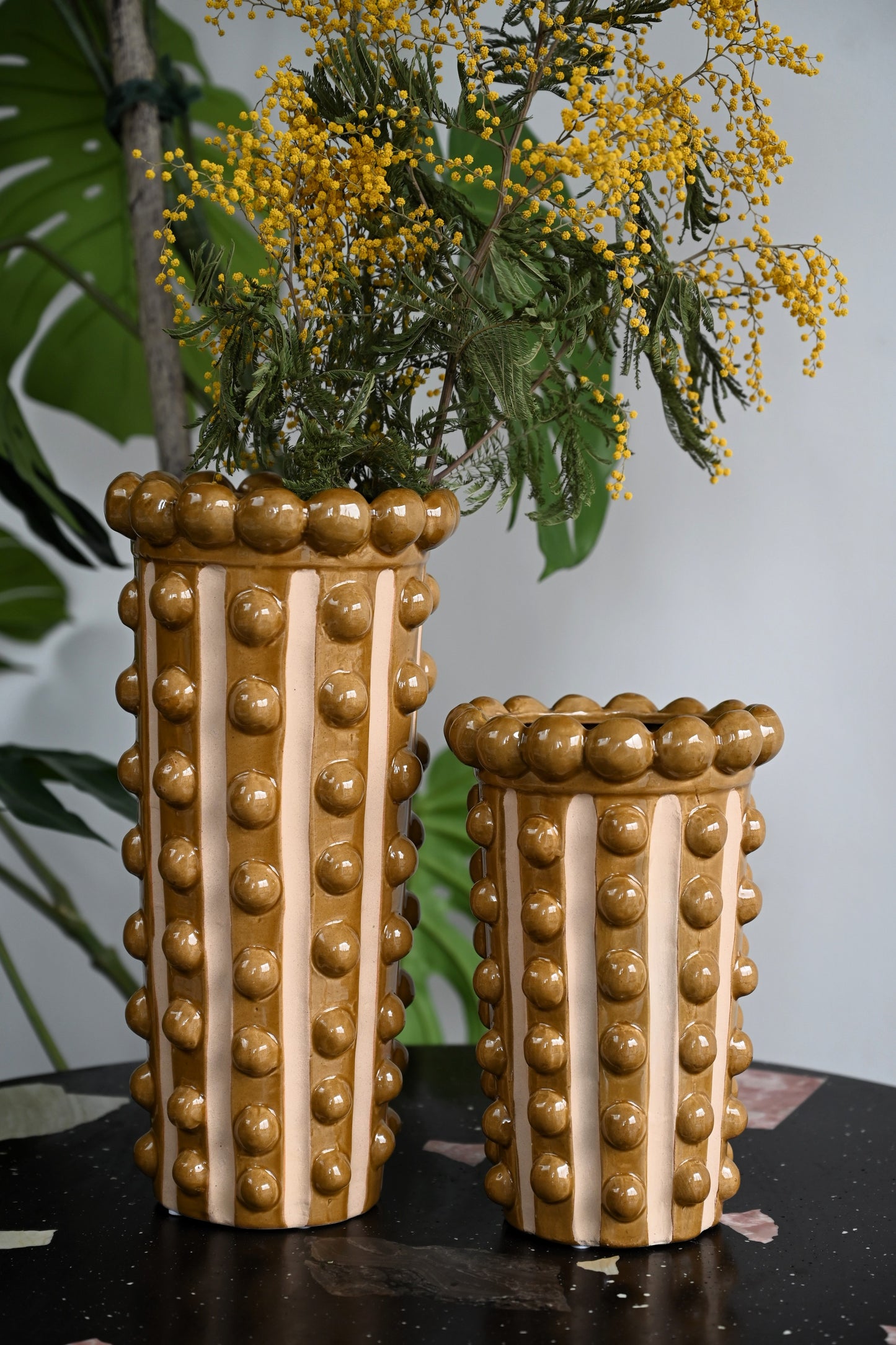 Mustard Bobble Vases