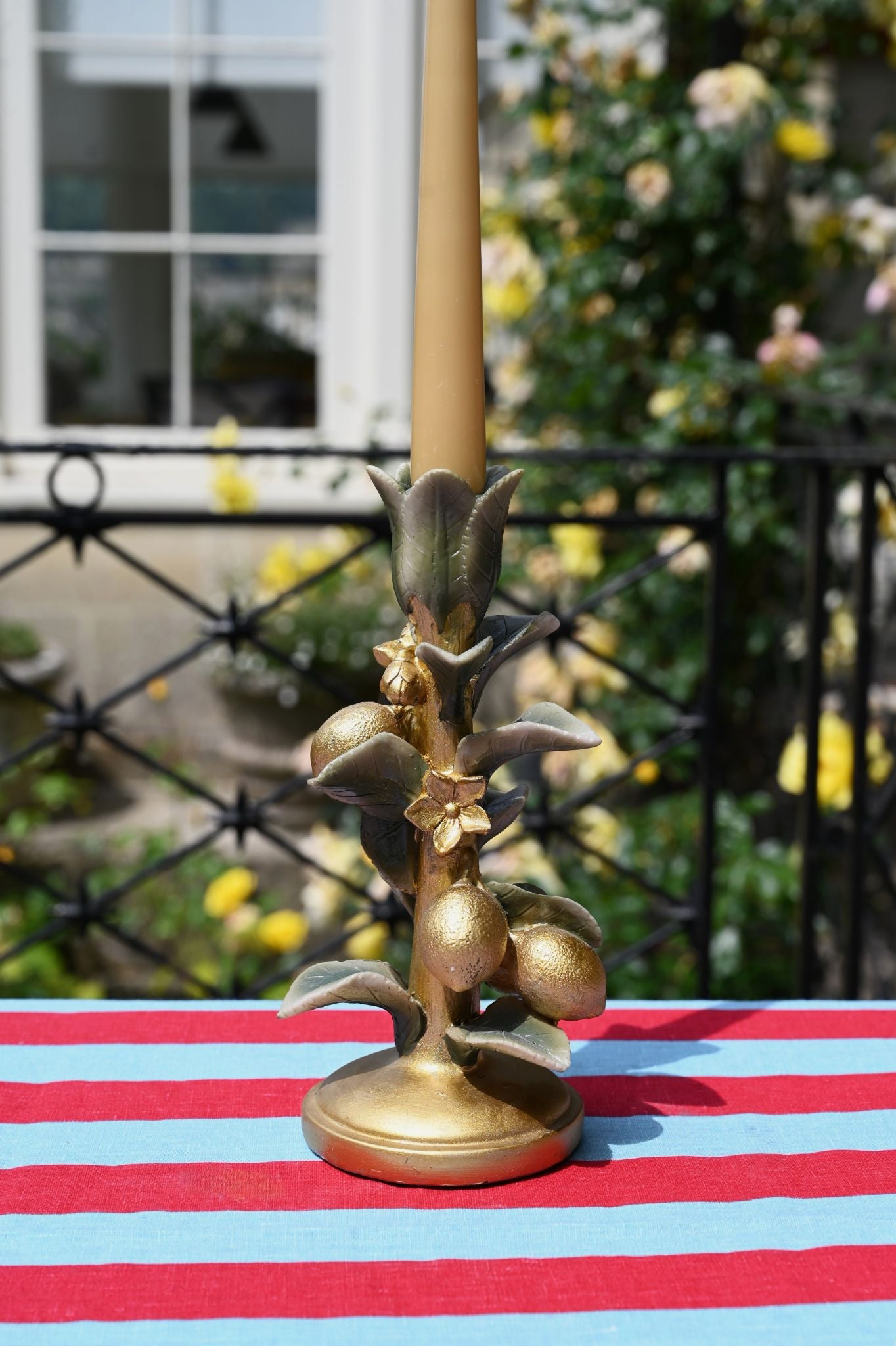 Gold Limes Candle Holder
