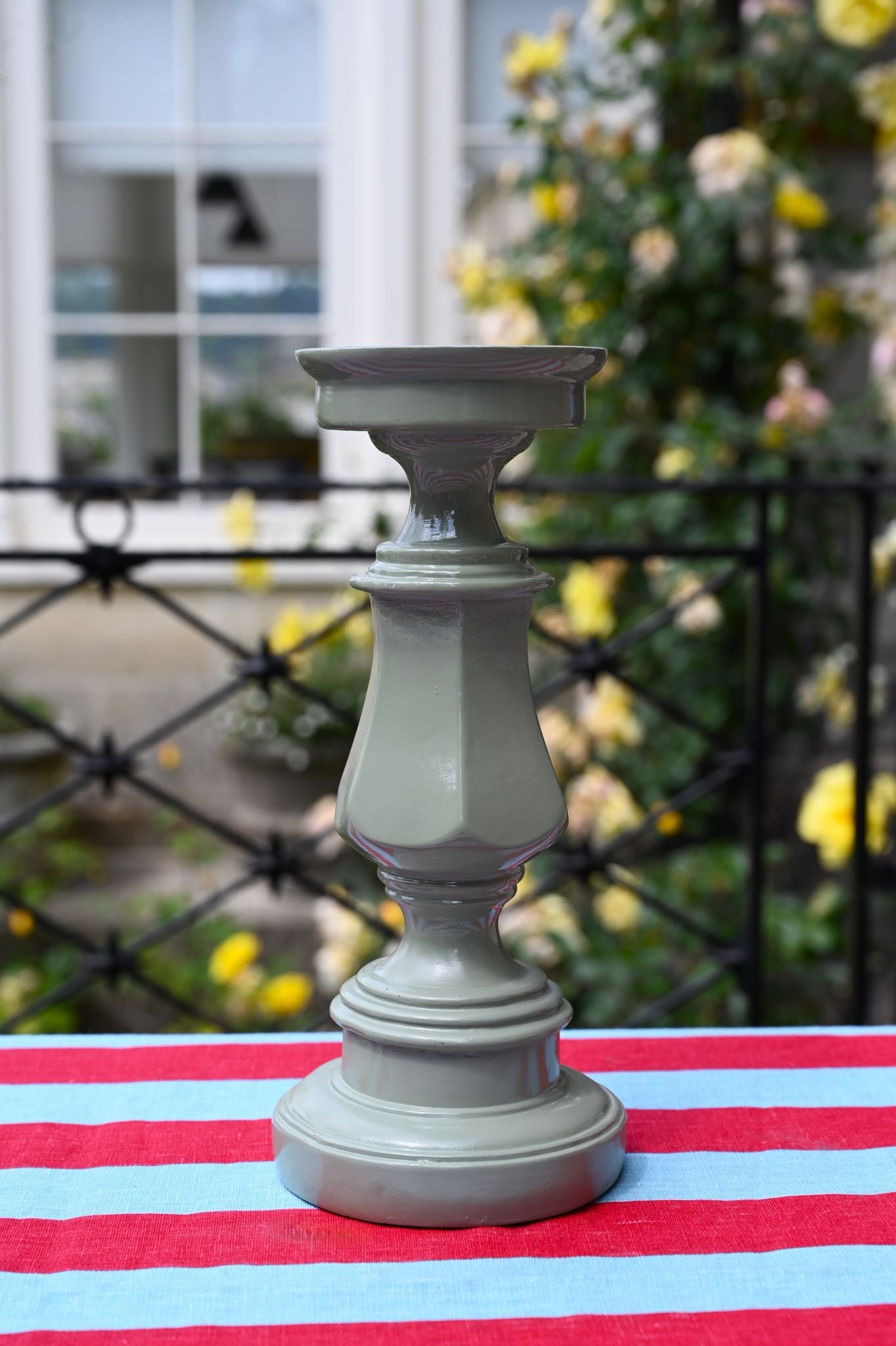 Green Pillar Candle Holder