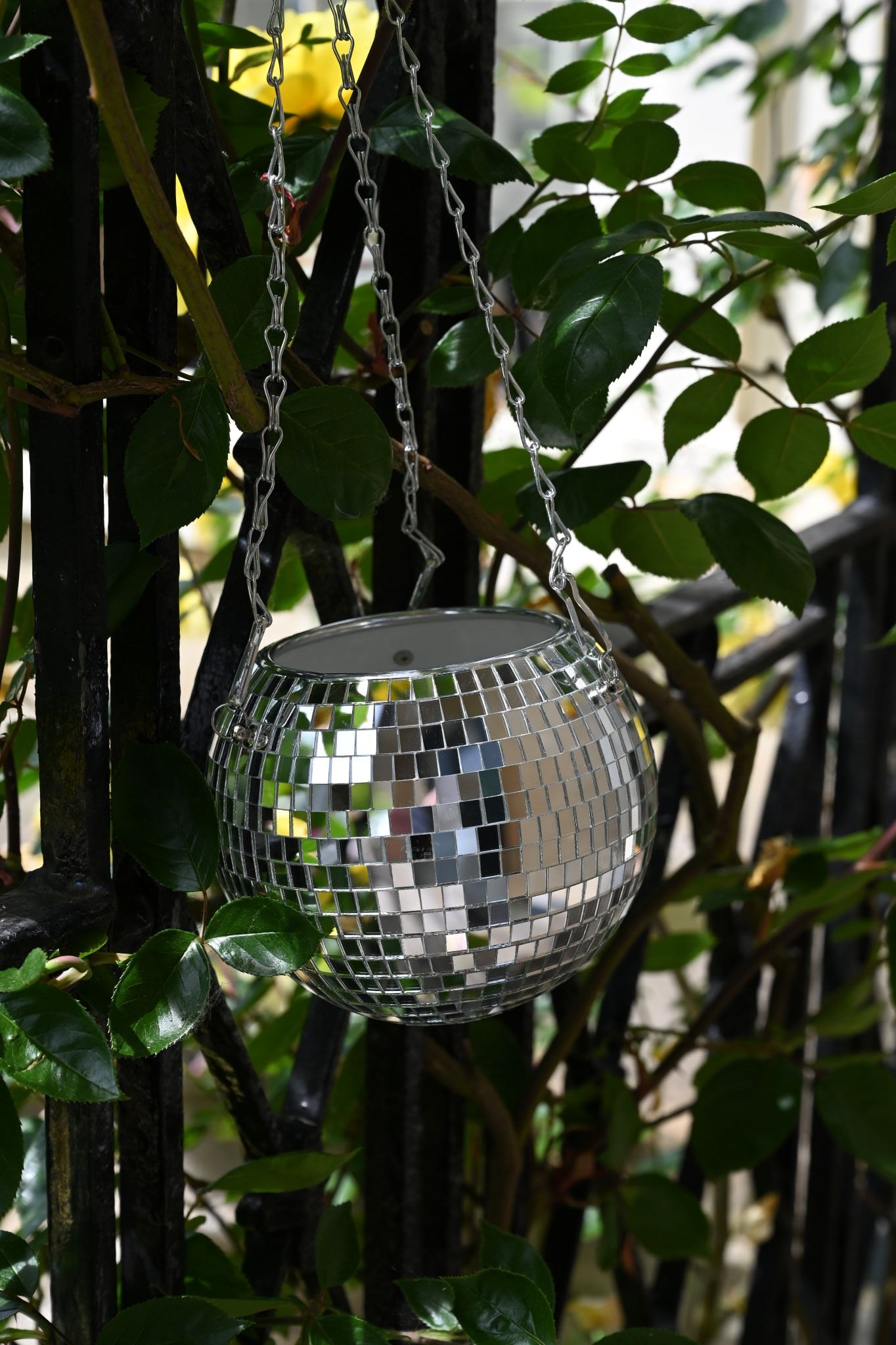 retro hanging planter Mirrored Disco Ball Hanging Planter