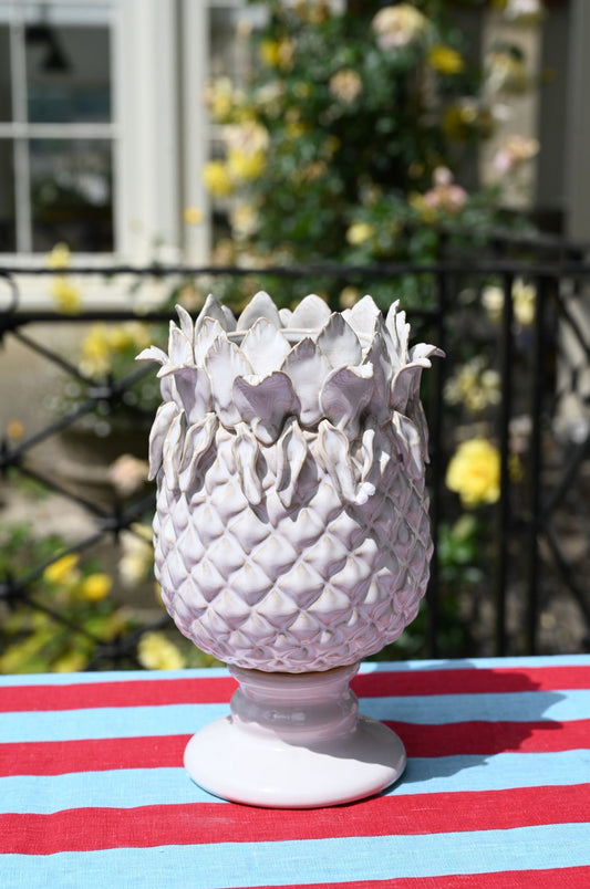White Exotic Fruit Ceramic Vase