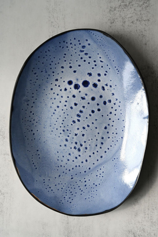 Hana Karim Denim Blue Large Platter