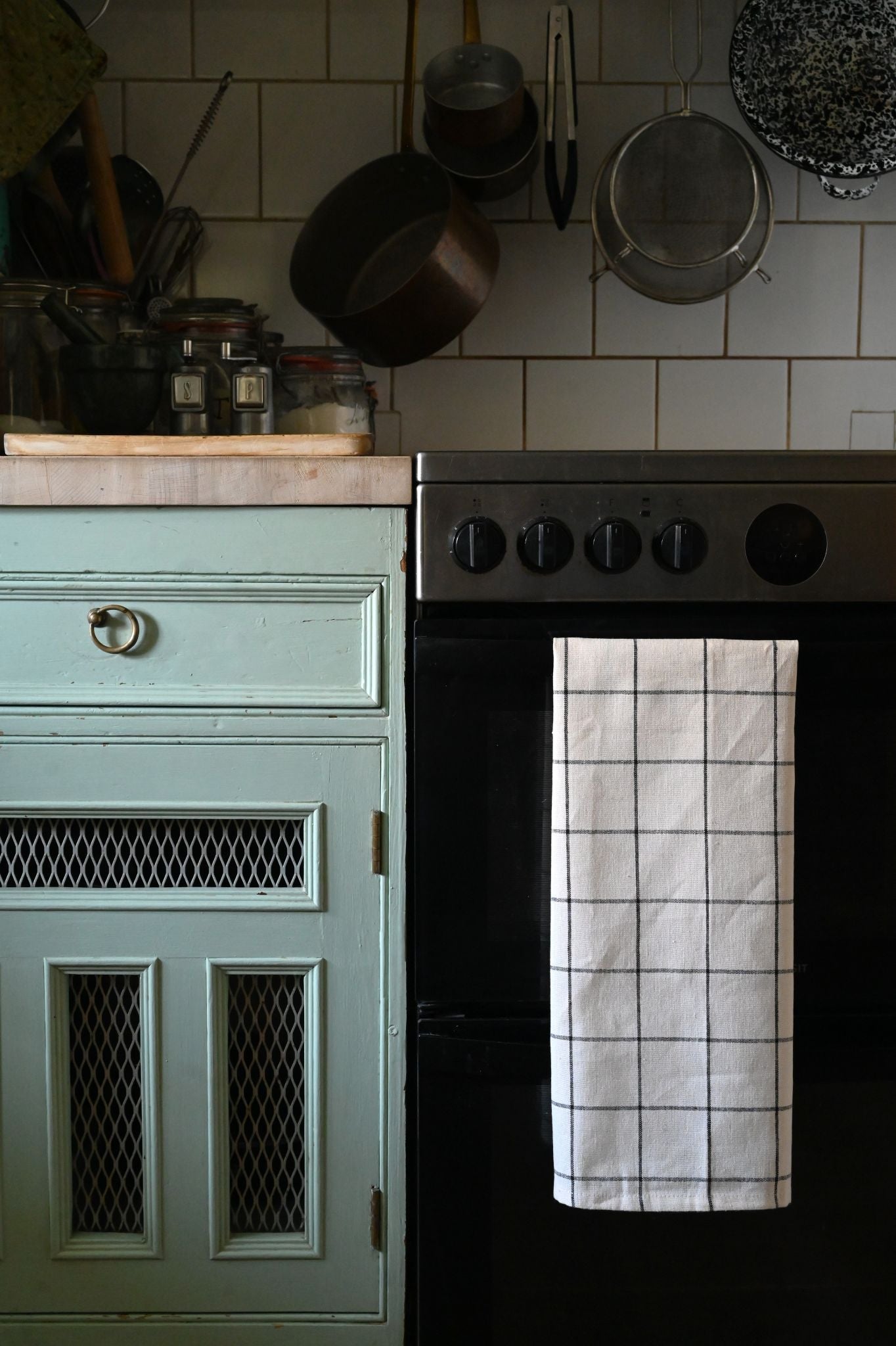 French Check Linen Blend Tea Towels