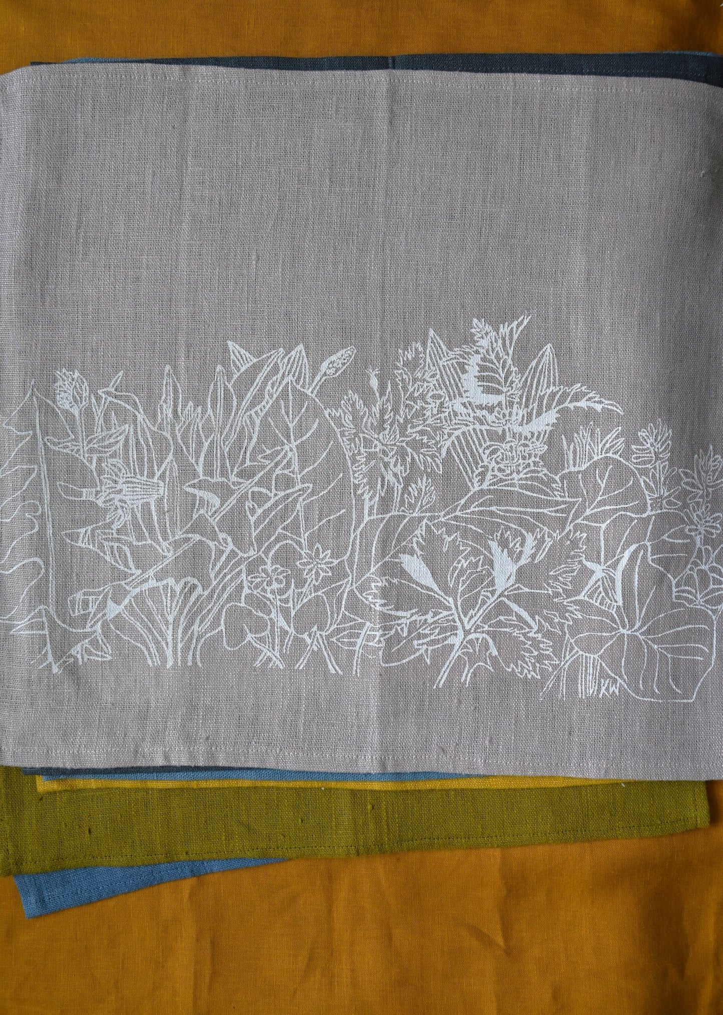 Kate Westcott Ancient Plants Linen Napkin in Light Pink