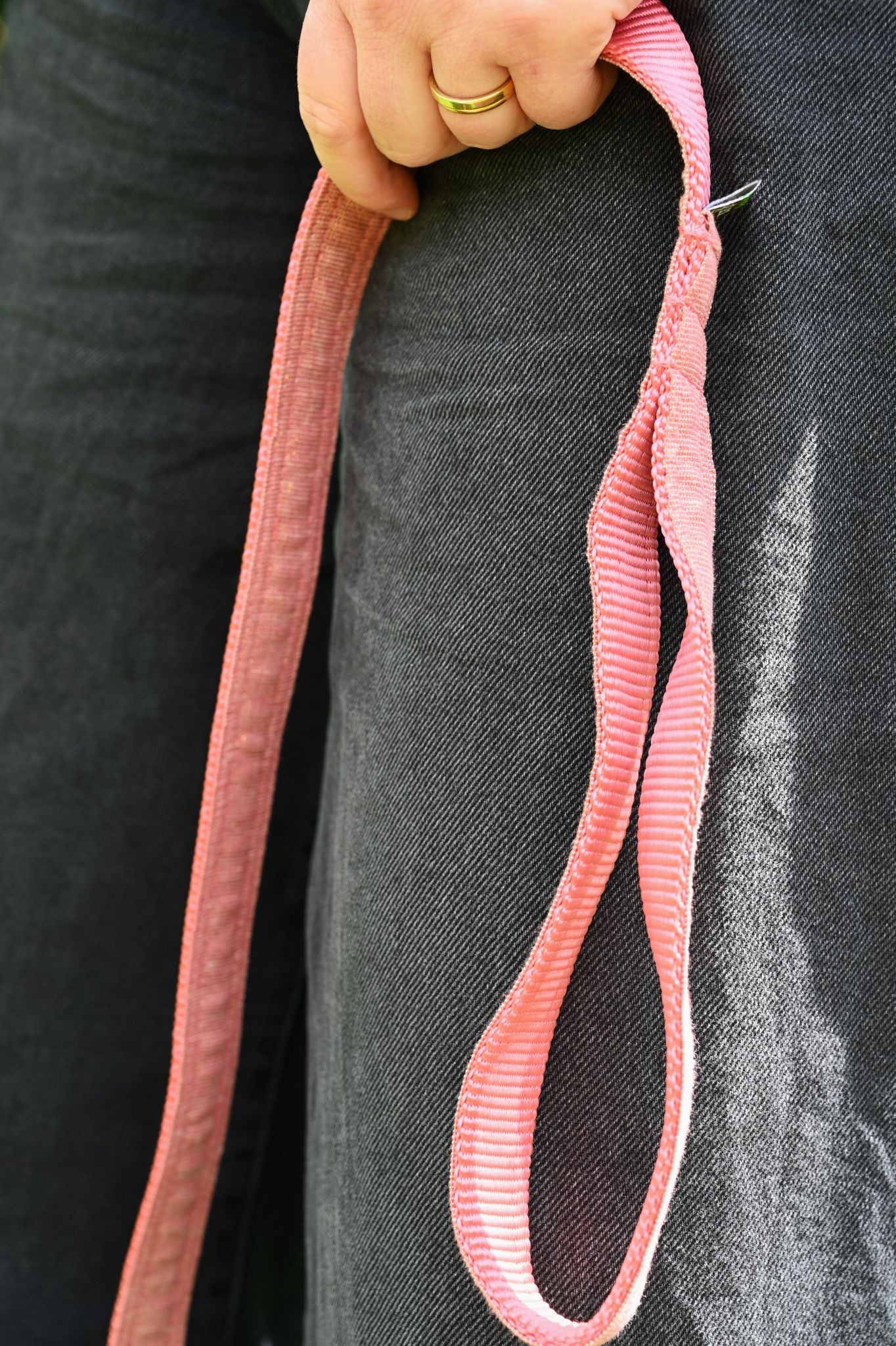 Strawberry Pink Tinsel Cotton Dog Lead