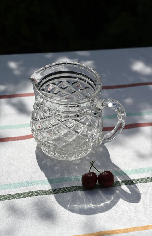 Vintage Small Clear Pressed Glass Jug