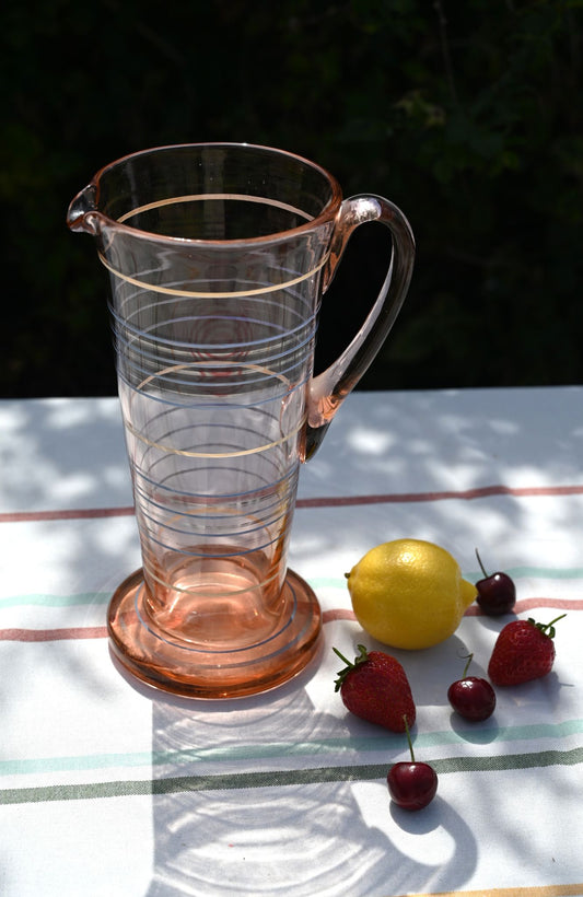 Sixties Pink Striped Cocktail Jug