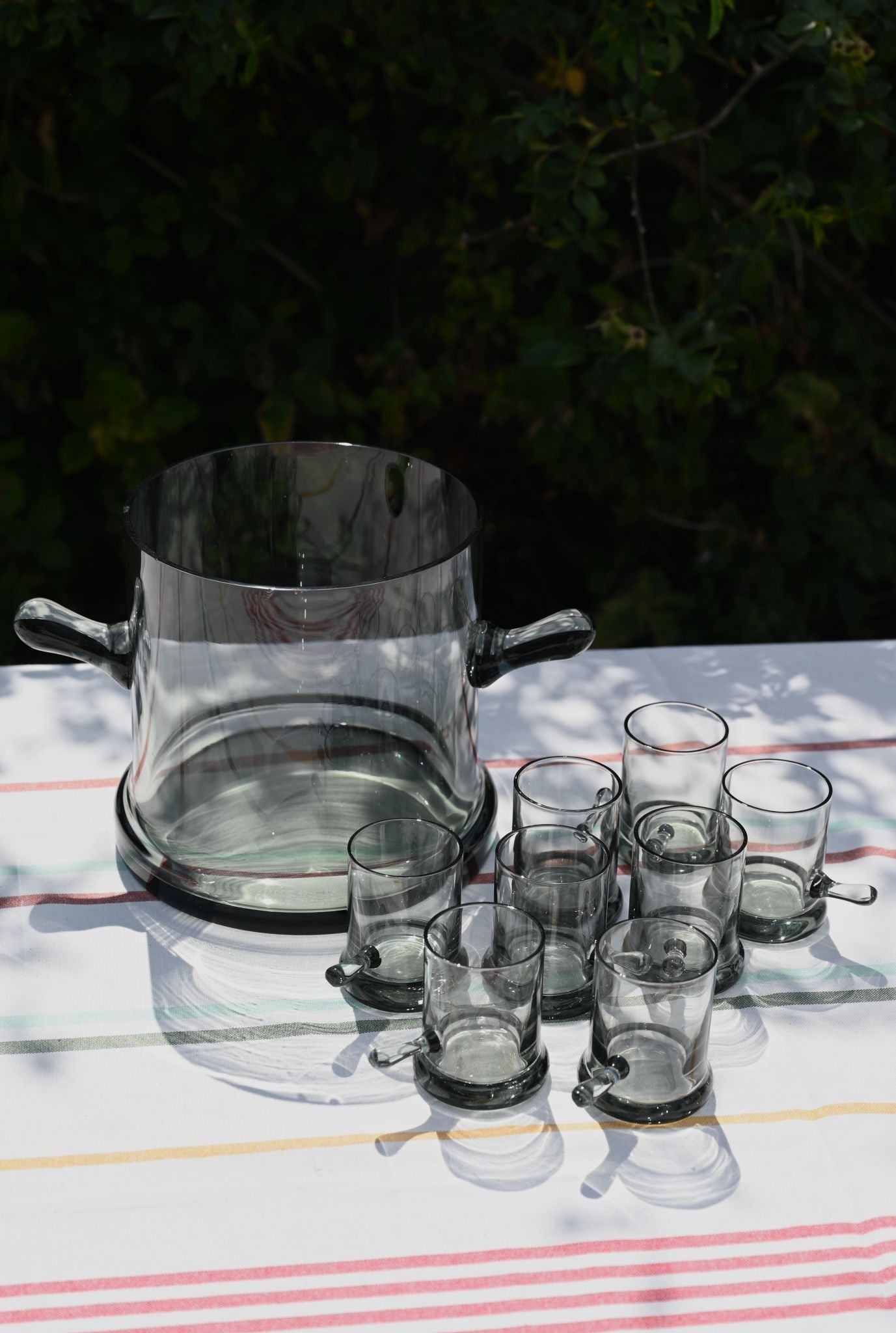 Smoked Grey Sixties Ice Bucket With Glasses