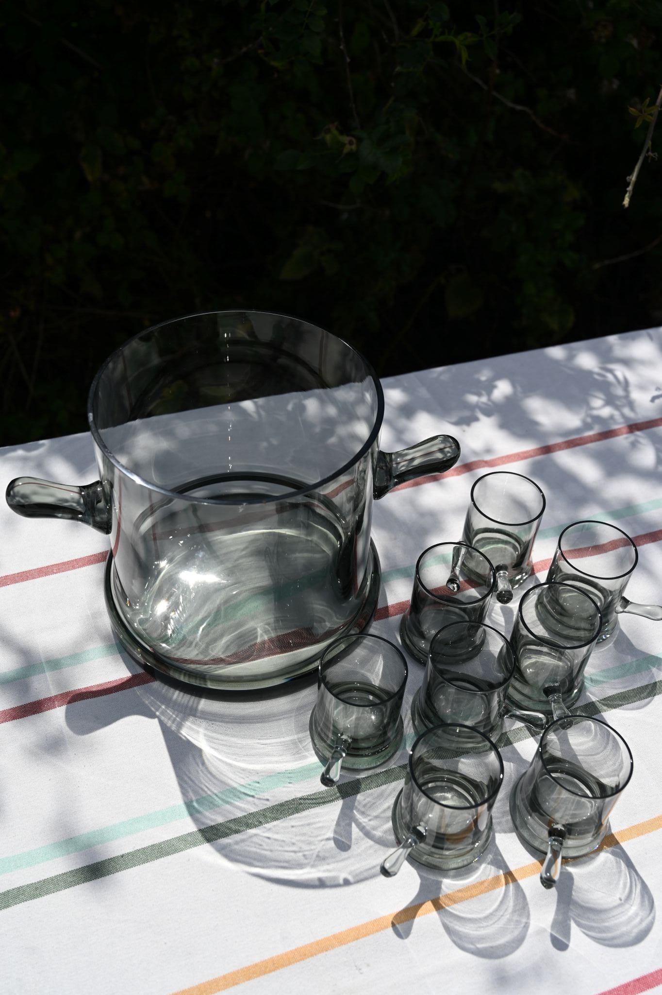 Smoked Grey Sixties Ice Bucket With Glasses