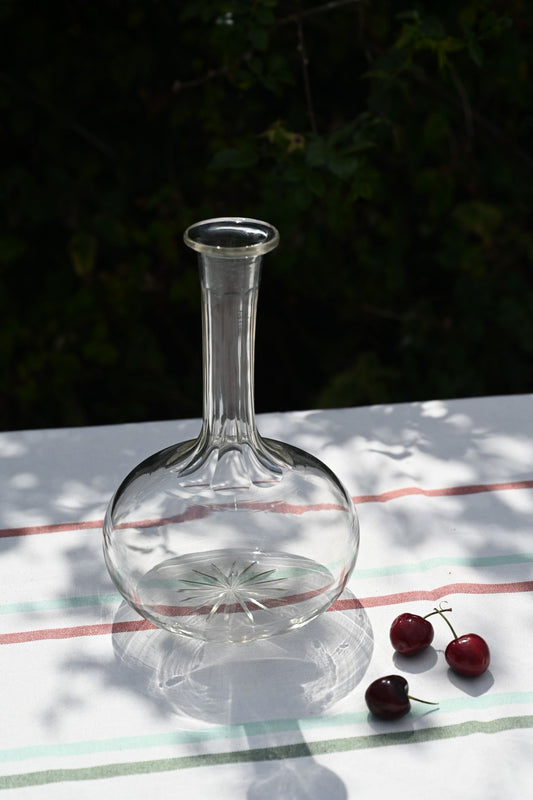 Vintage Clear Glass Star Bottle Vase