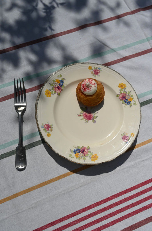 Set of Three Floral Rose Side Plates
