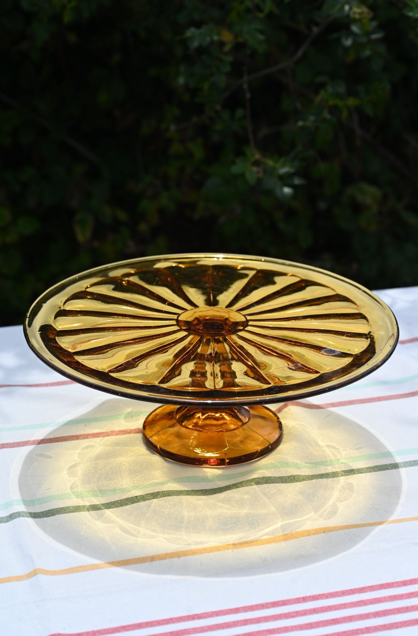 Vintage French Glass Cake Plate