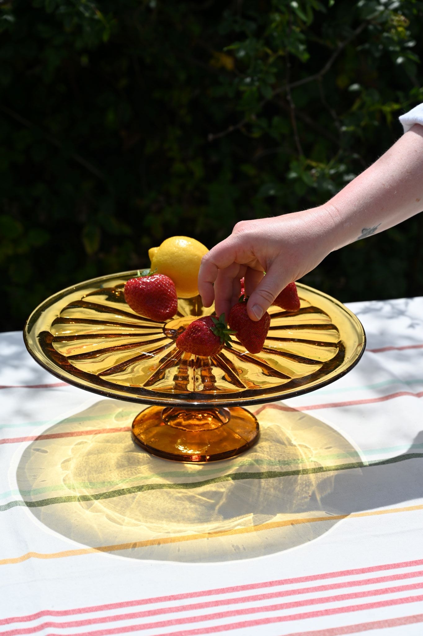 Vintage French Glass Cake Plate