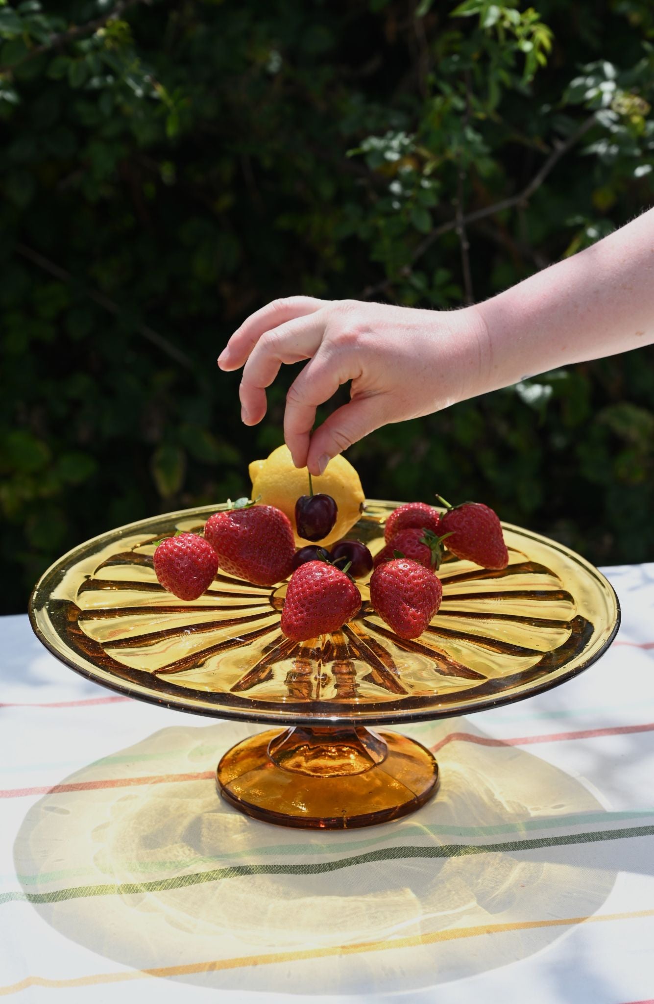 Vintage French Glass Cake Plate