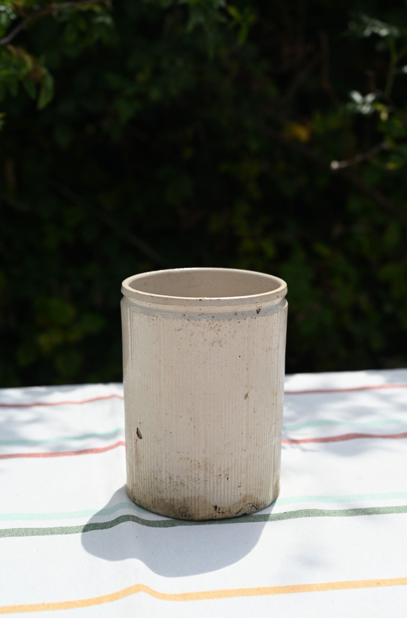 Small Vintage Cream Jam Jar