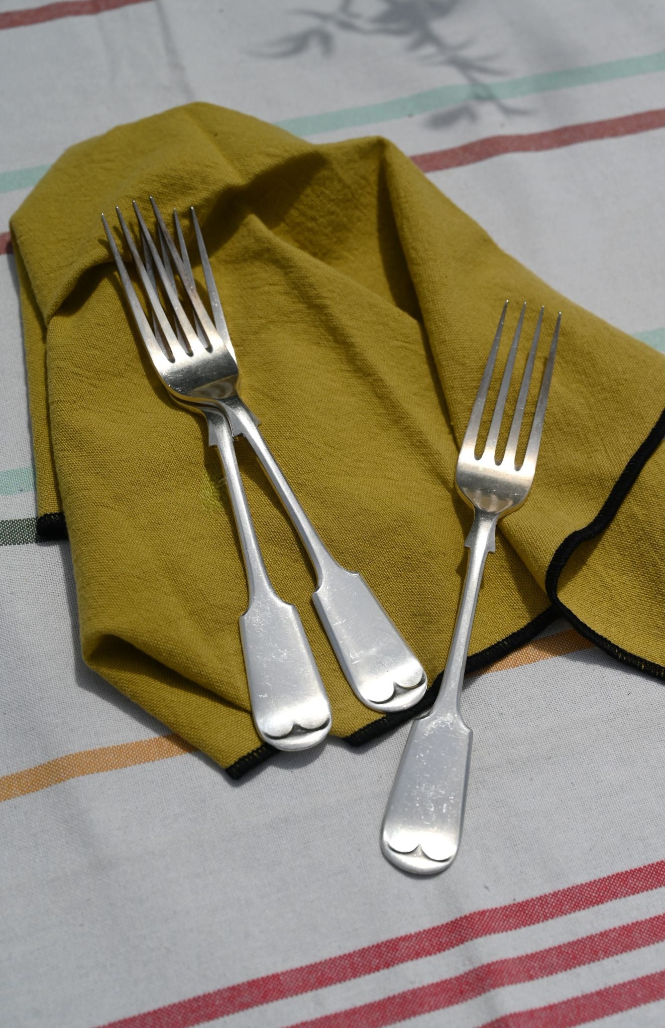 S/3 Arrow Stem Dinner Forks - A Dixon