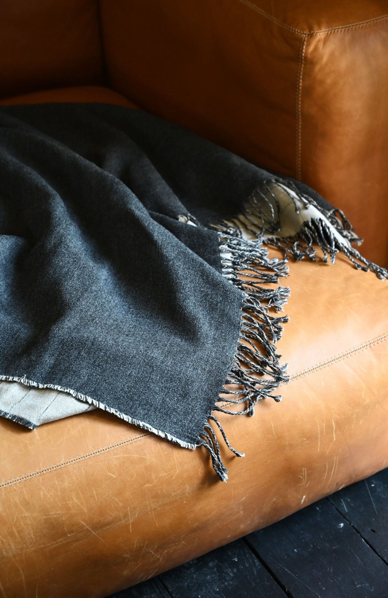 Grey Irish Linen & Lambswool Throw