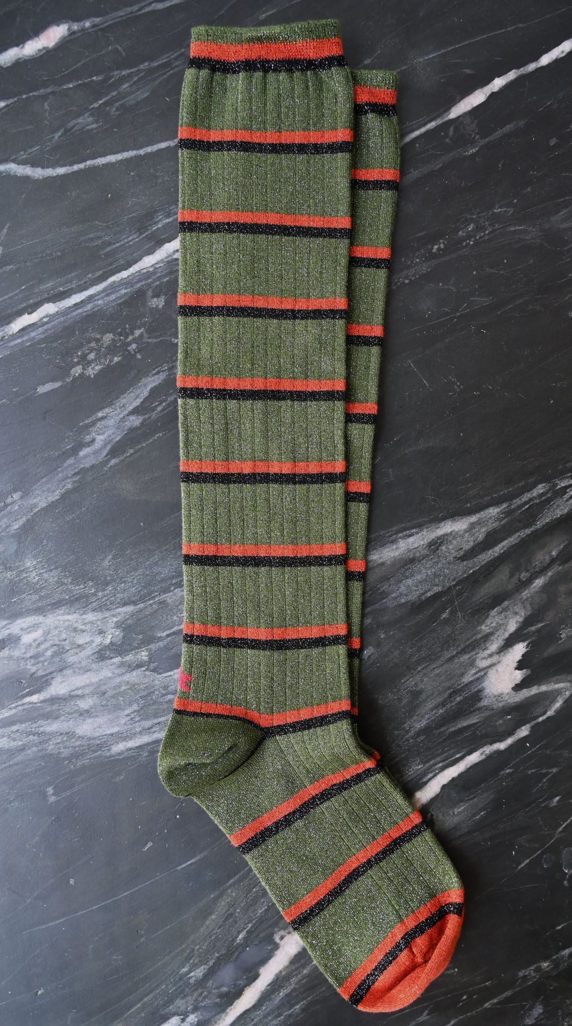 Glitter Striped Knee High Socks