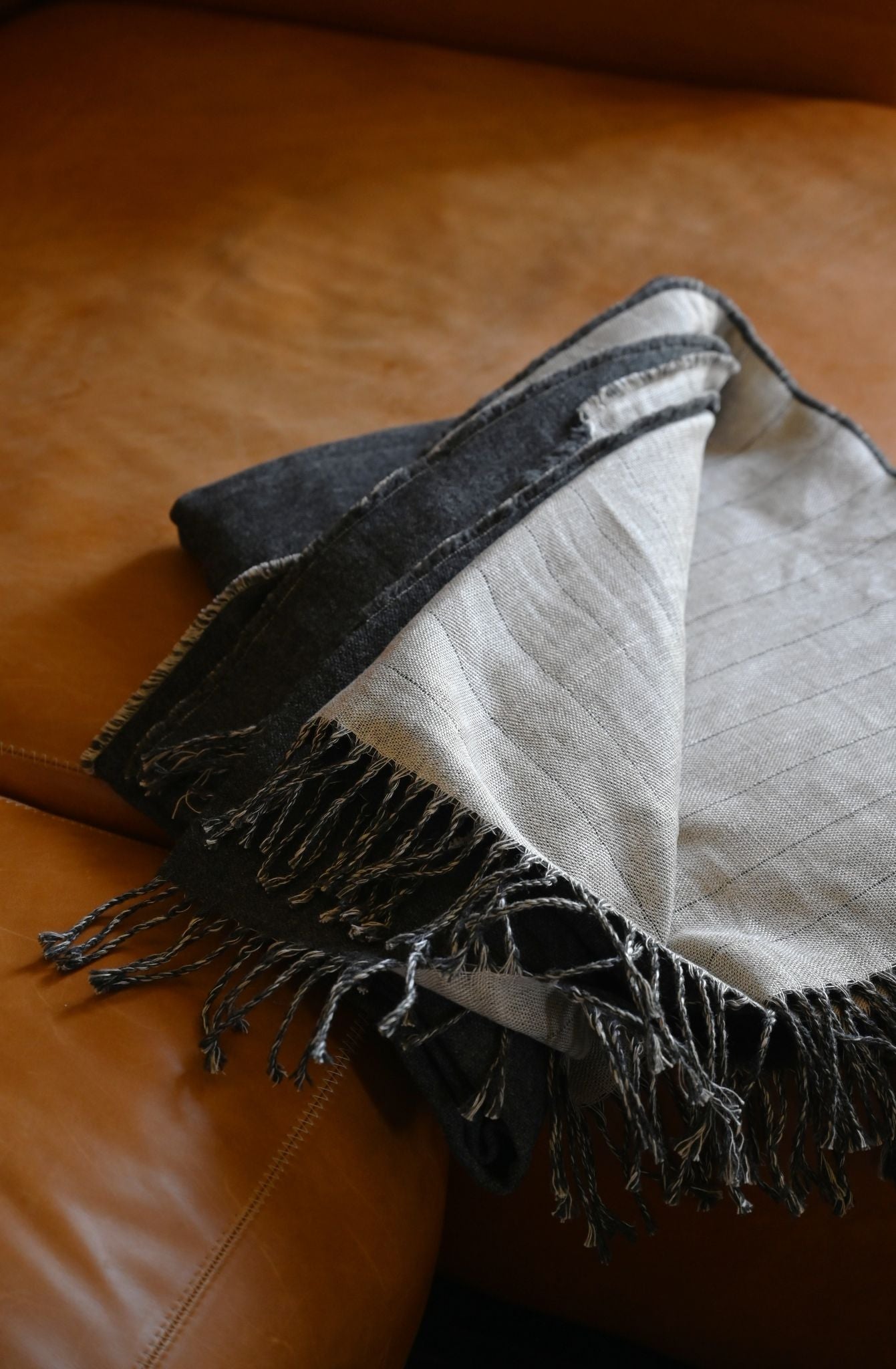 Grey Irish Linen & Lambswool Throw