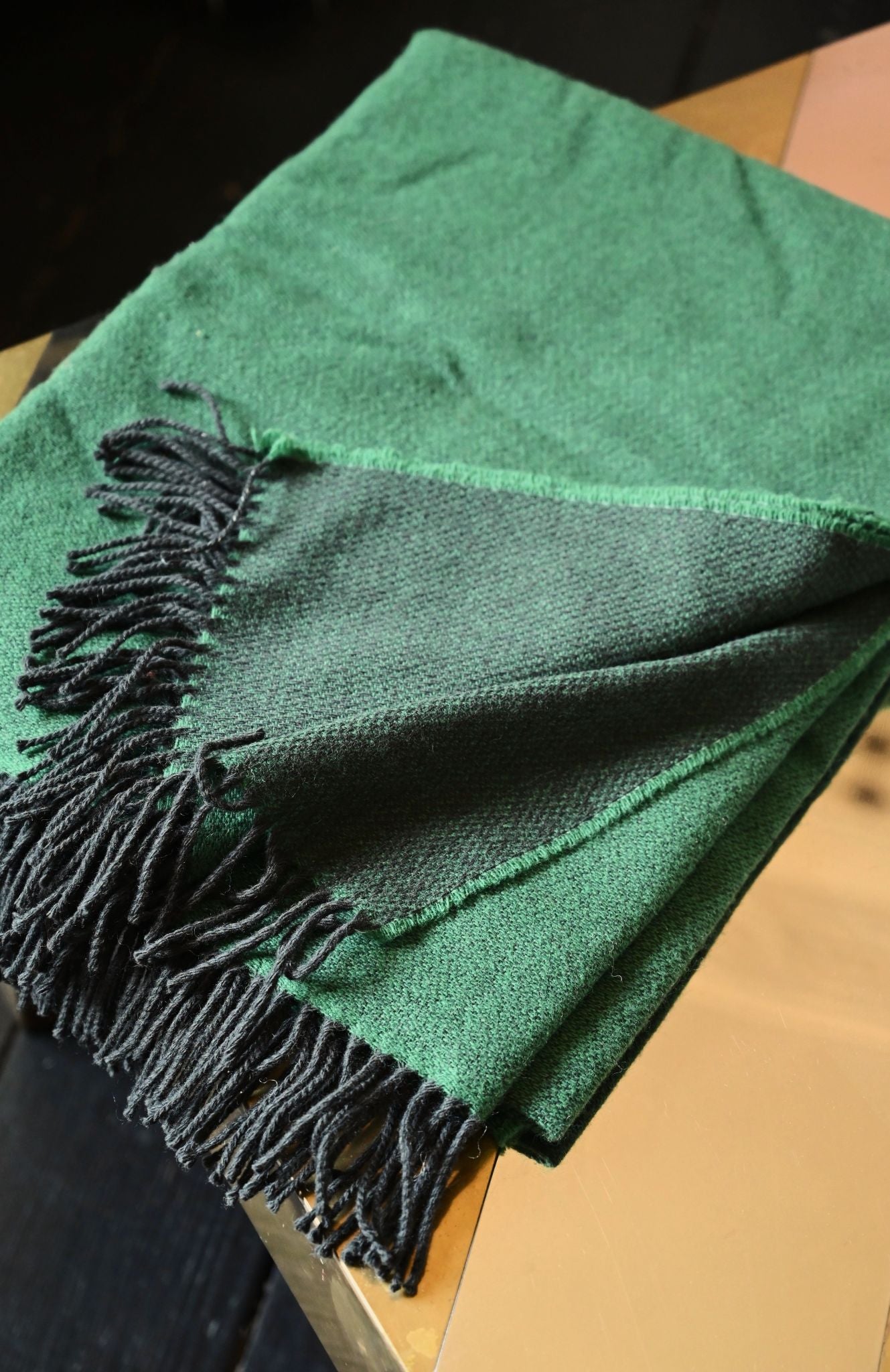 Forest Green Pure Merino and Lambswool Throw
