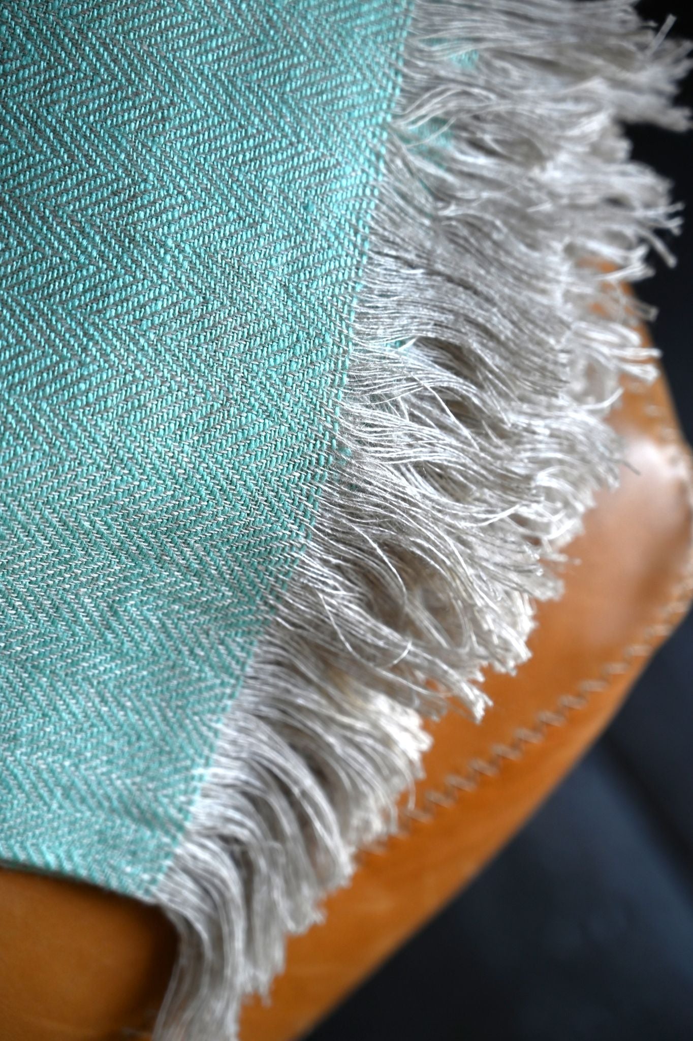 Mint Pure Irish Linen Blanket