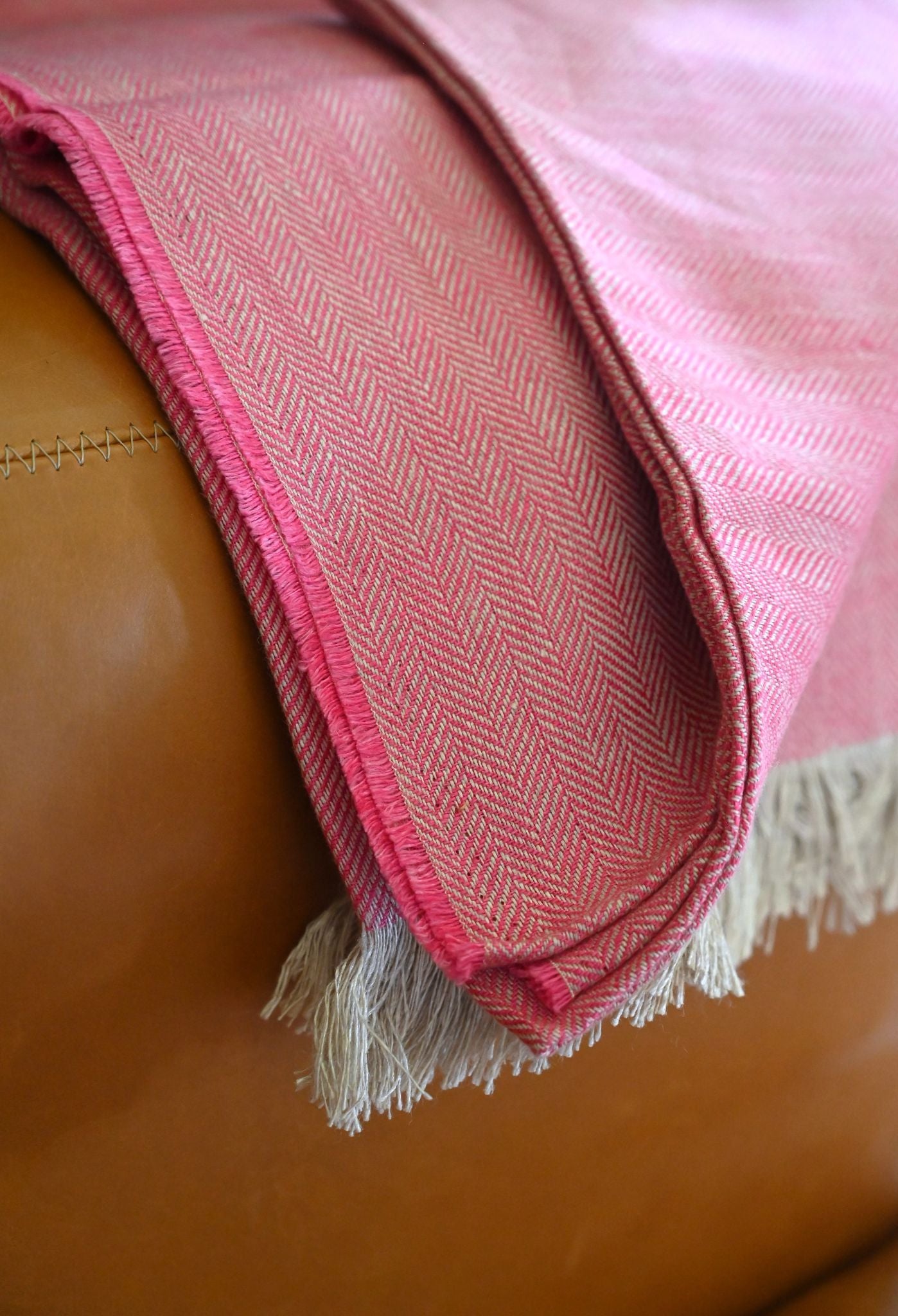 Wildflower Pink Pure Irish Linen Blanket