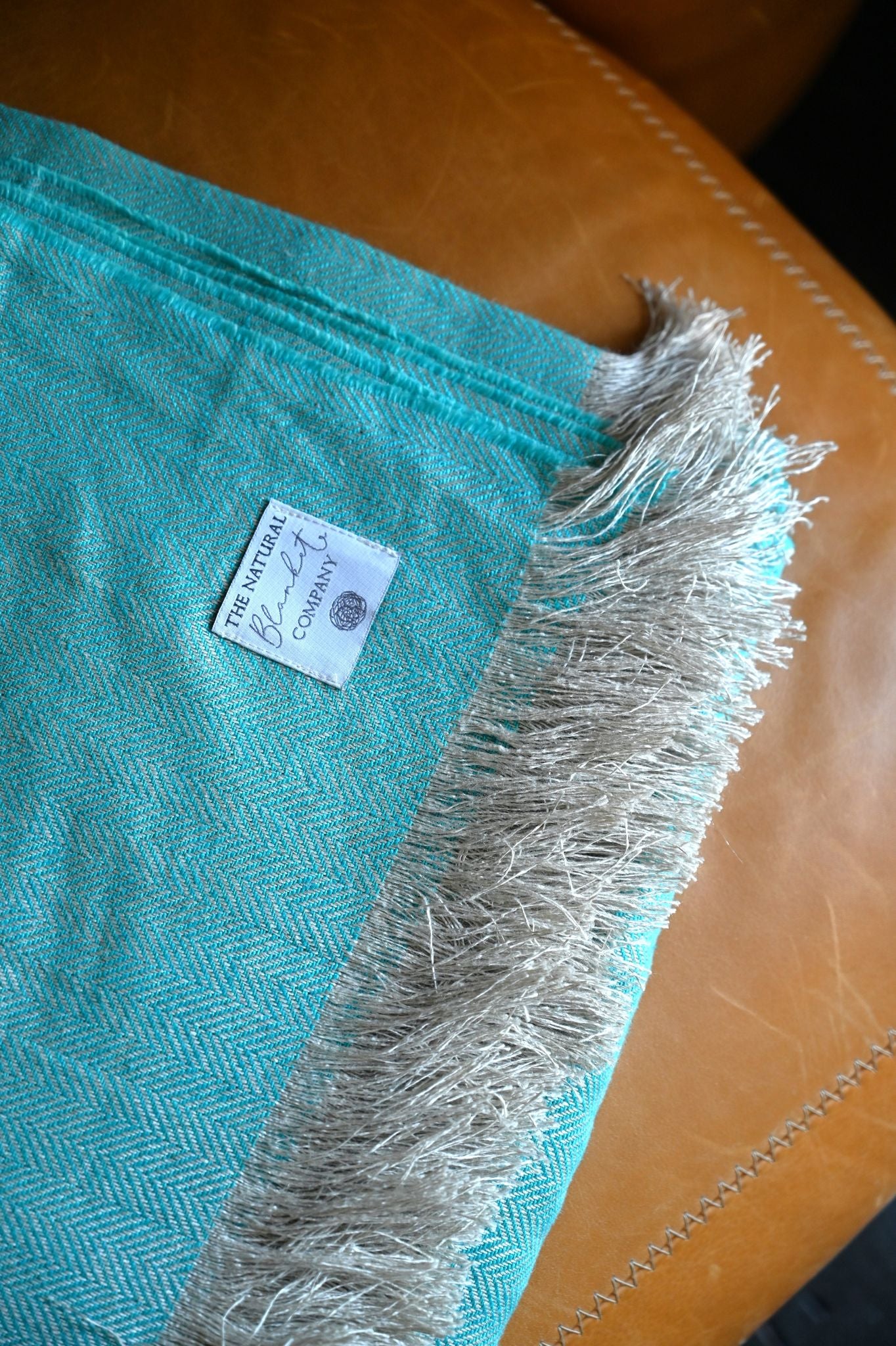 Sky Blue Pure Irish Linen Throw