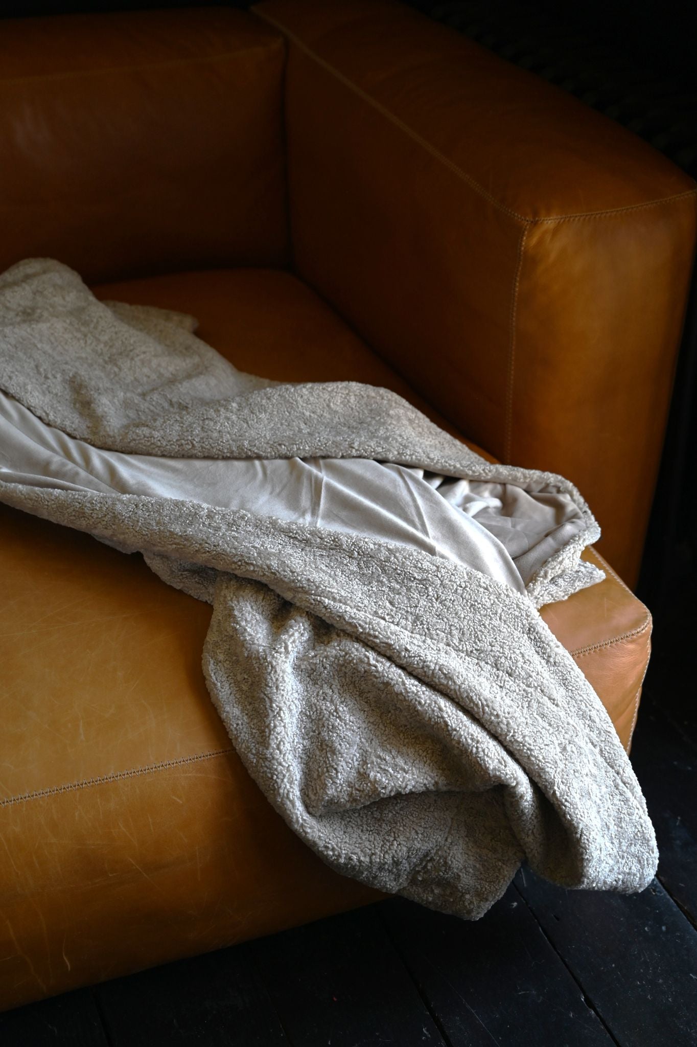 Taupe Fluffy Bouclé Teddy Throw