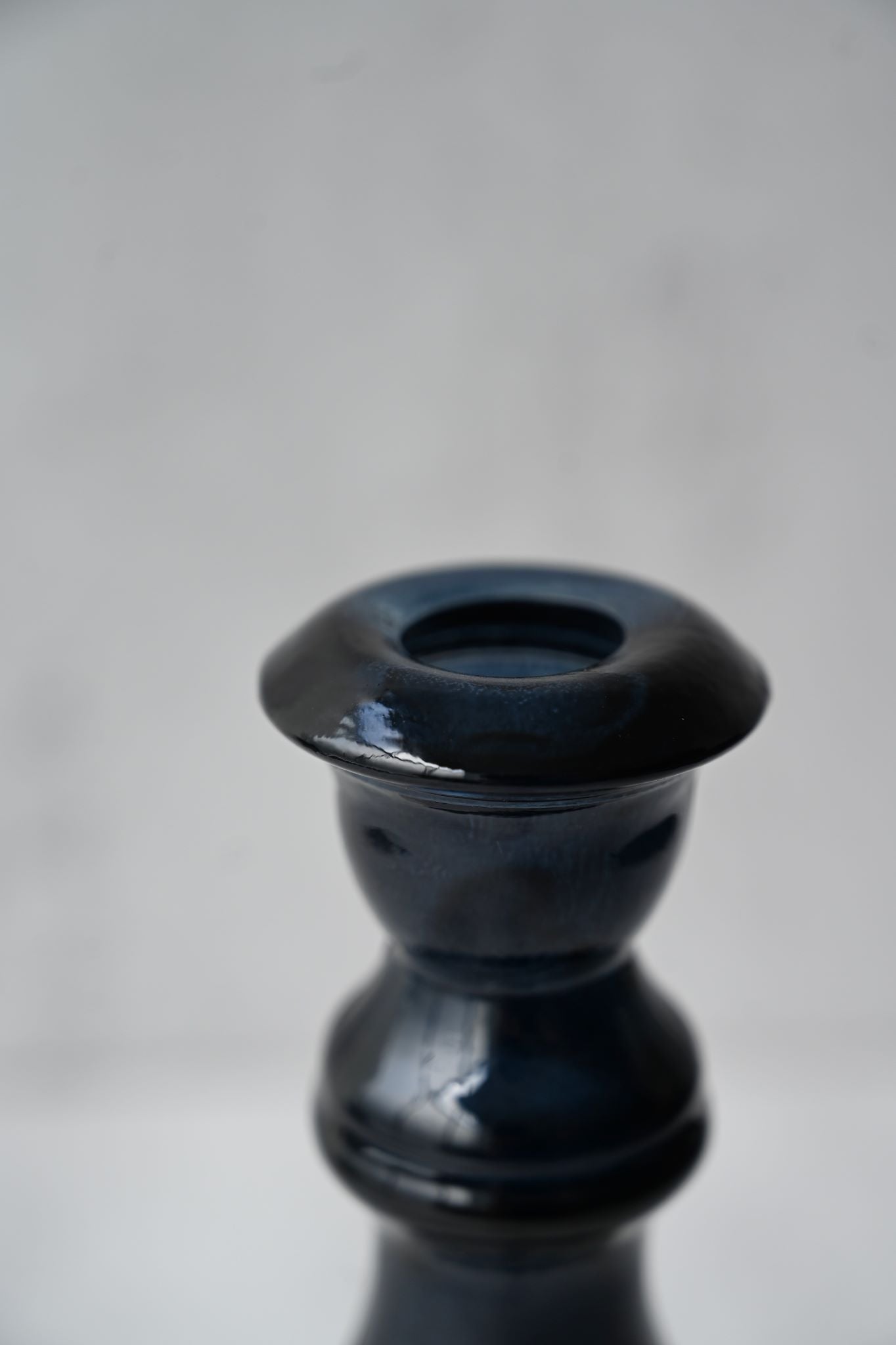 Small Deep Blue Recycled Glass Candle Holder