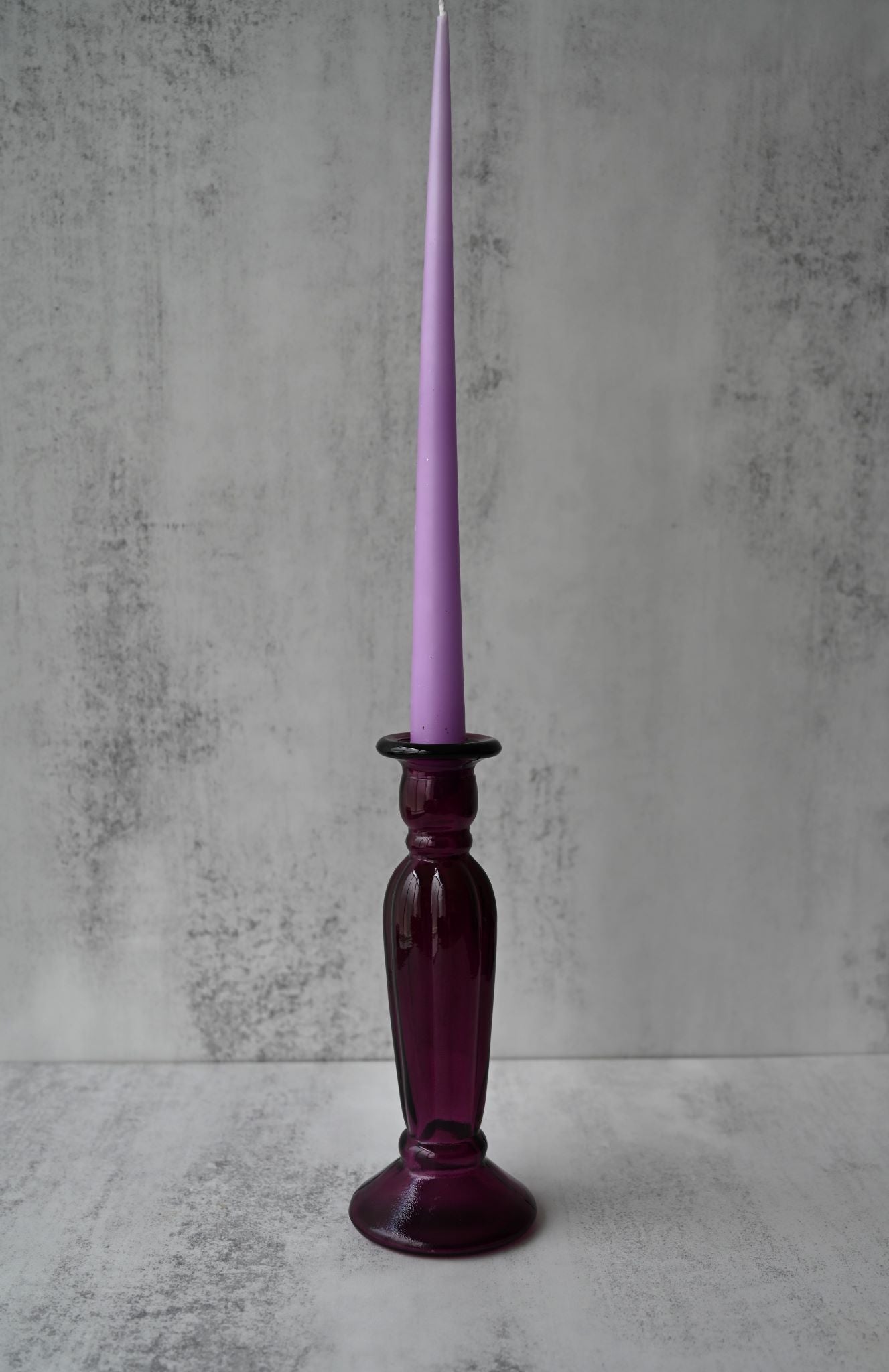 Large Purple Recycled Glass Candle Holder