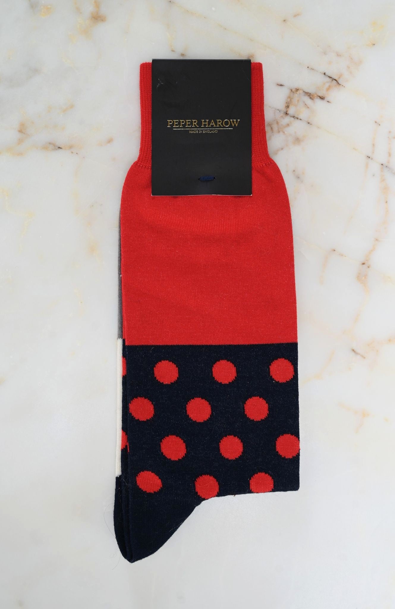 Red Polkadot Peper Harow Mens Socks