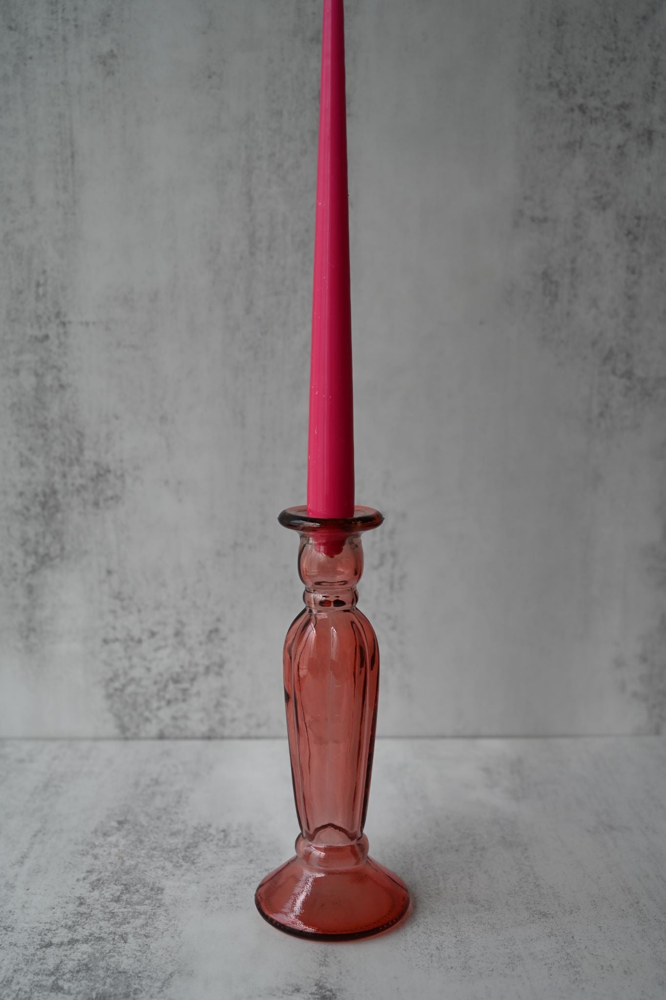 Large Pink Recycled Glass Candle Holder