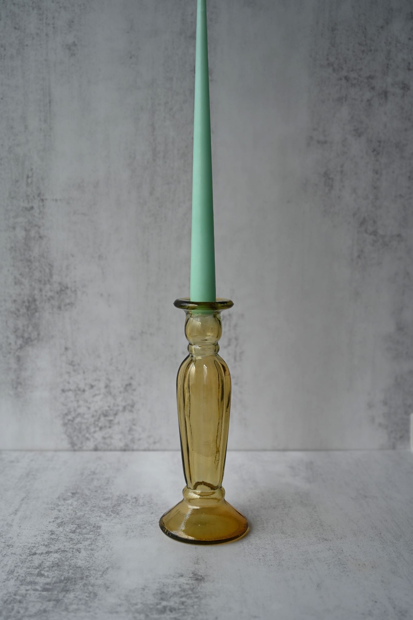 Large Yellow Recycled Glass Candle Holder