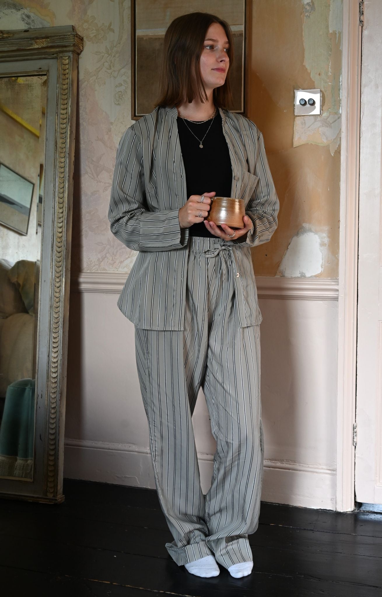 The Lounge Suit in Grey Stripe