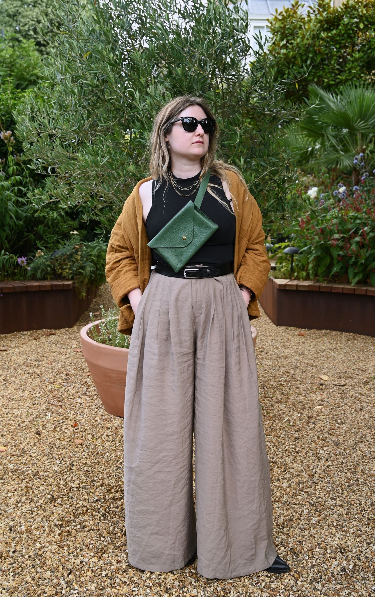 Betty Green Leather Belt Bag