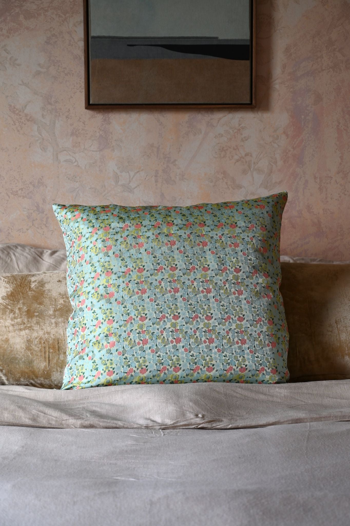 Green and Blue Ditsy Floral Cushion Collection