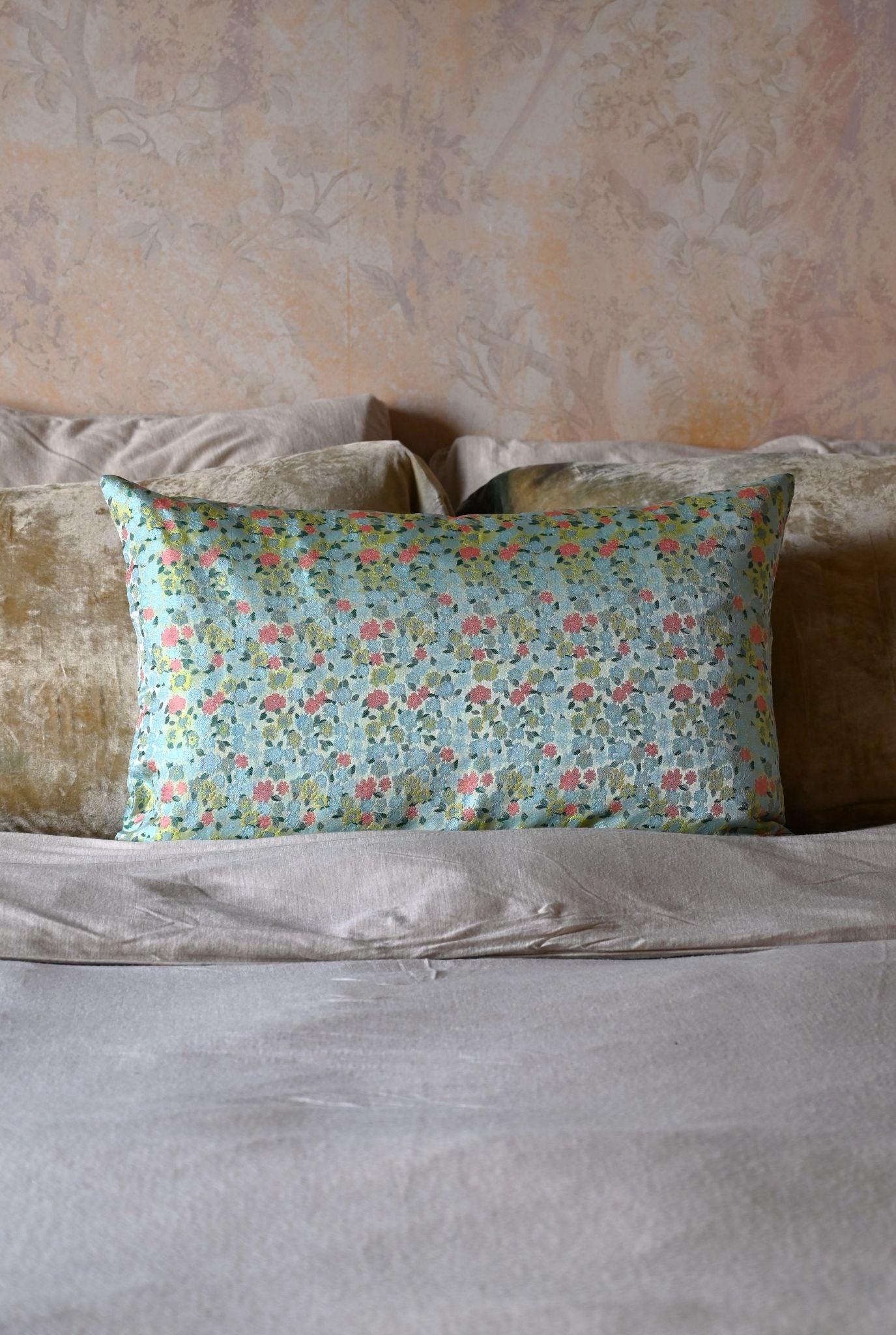 Green and Blue Ditsy Floral Cushion Collection