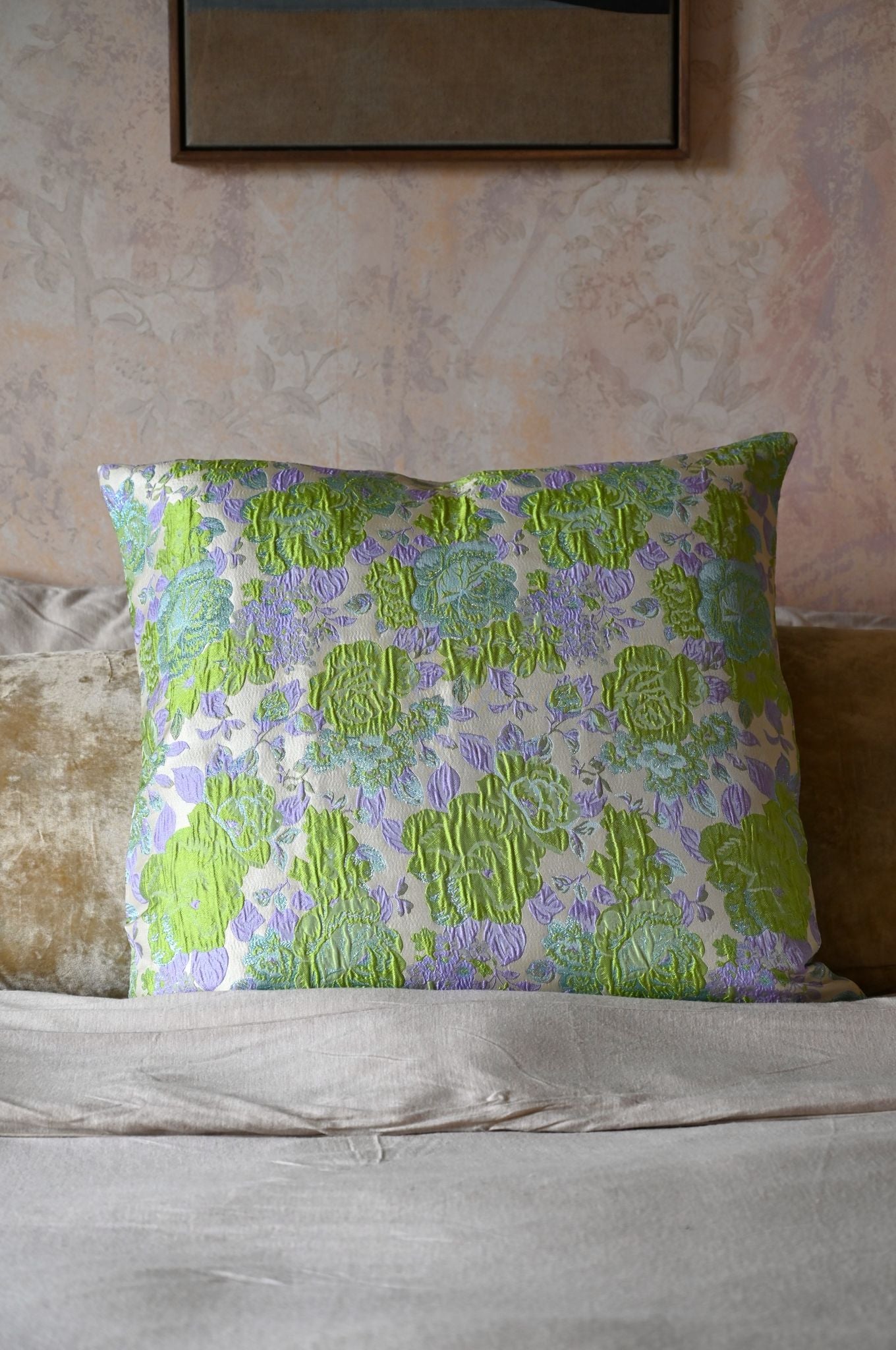 Green and Purple Peony Cushion Collection