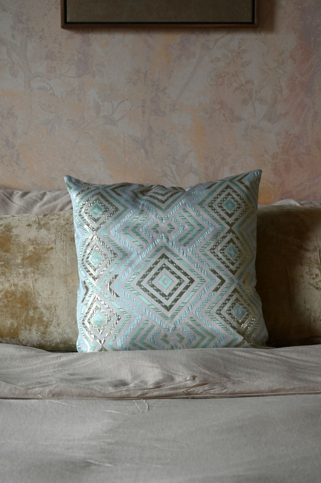 Teal Diamond Cushion Collection